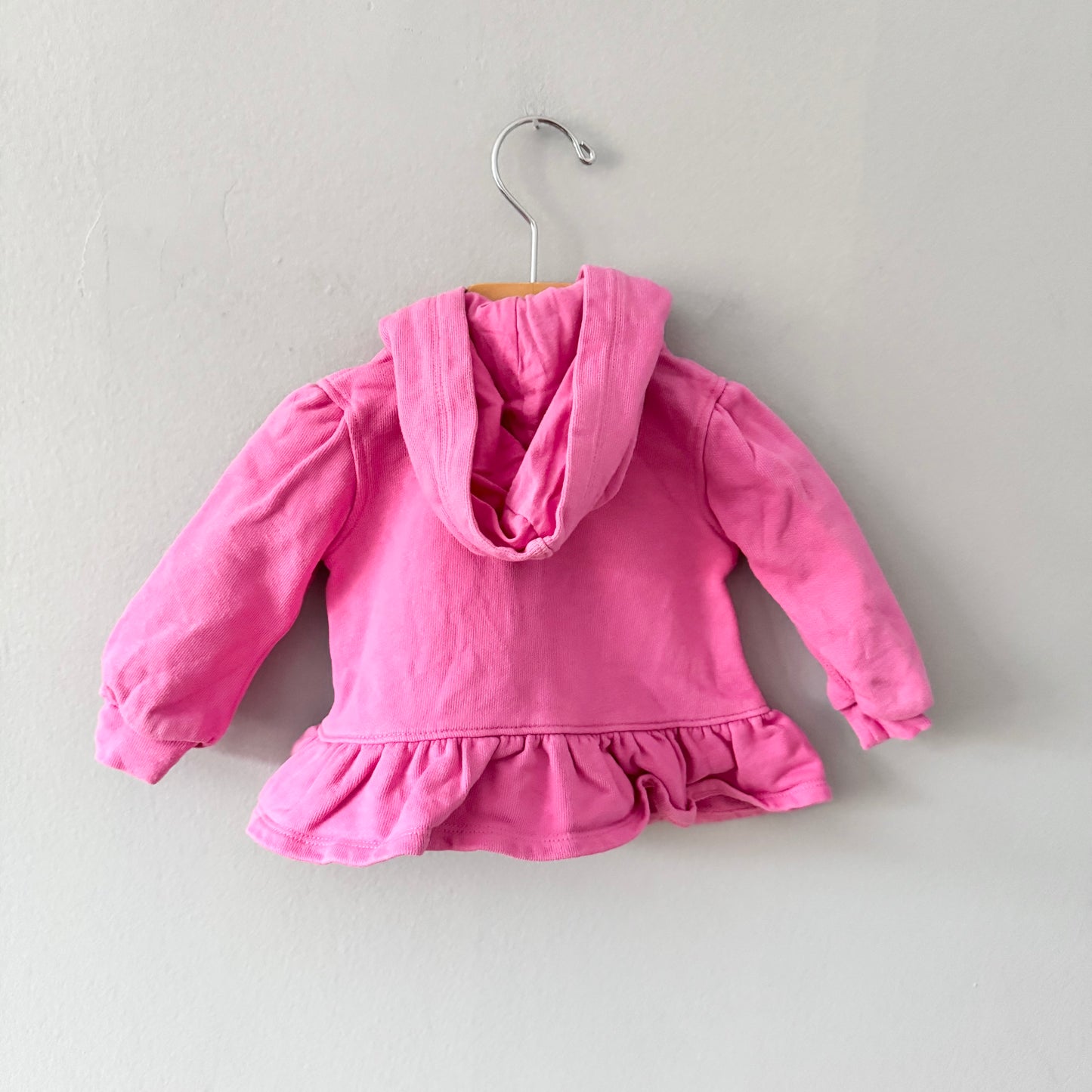 Polo Ralph Lauren / Sweat à capuche zippé à volants rose / 6M