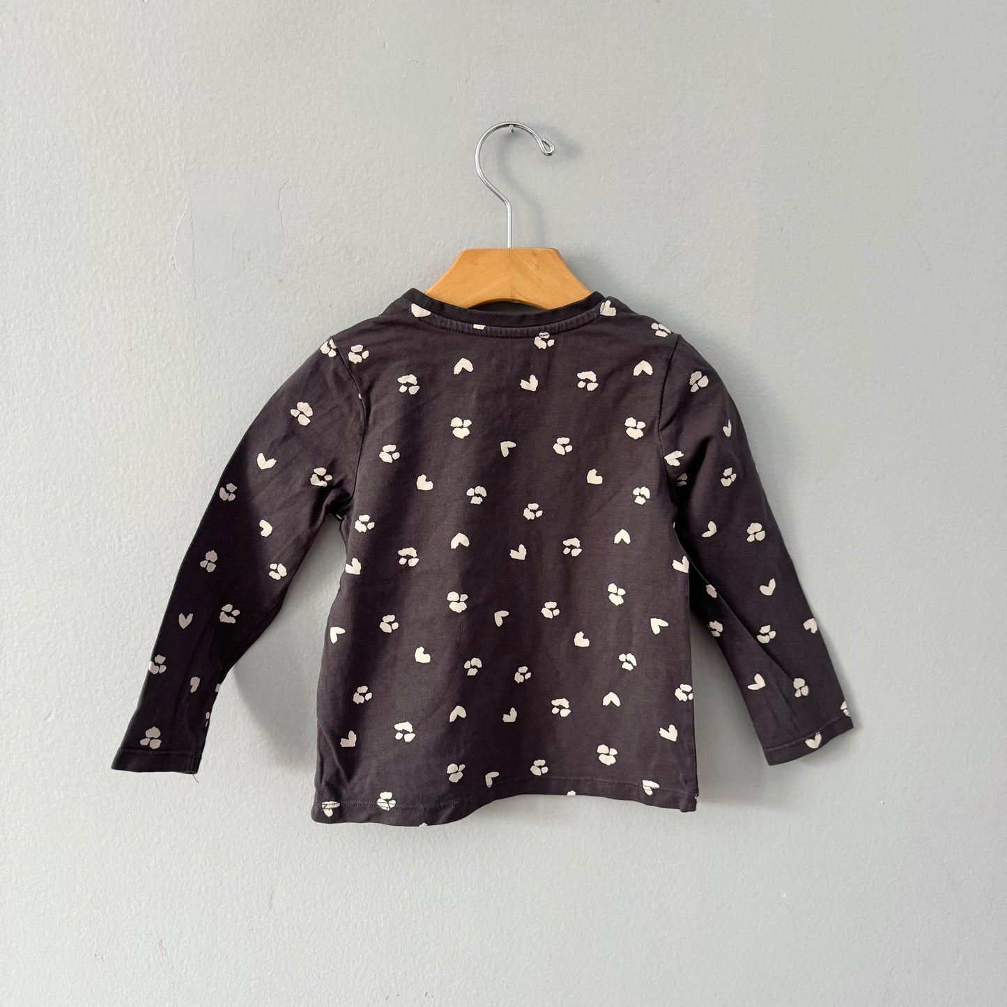 Noix de muscade / Chemise à manches longues gris foncé / 3-4 ans