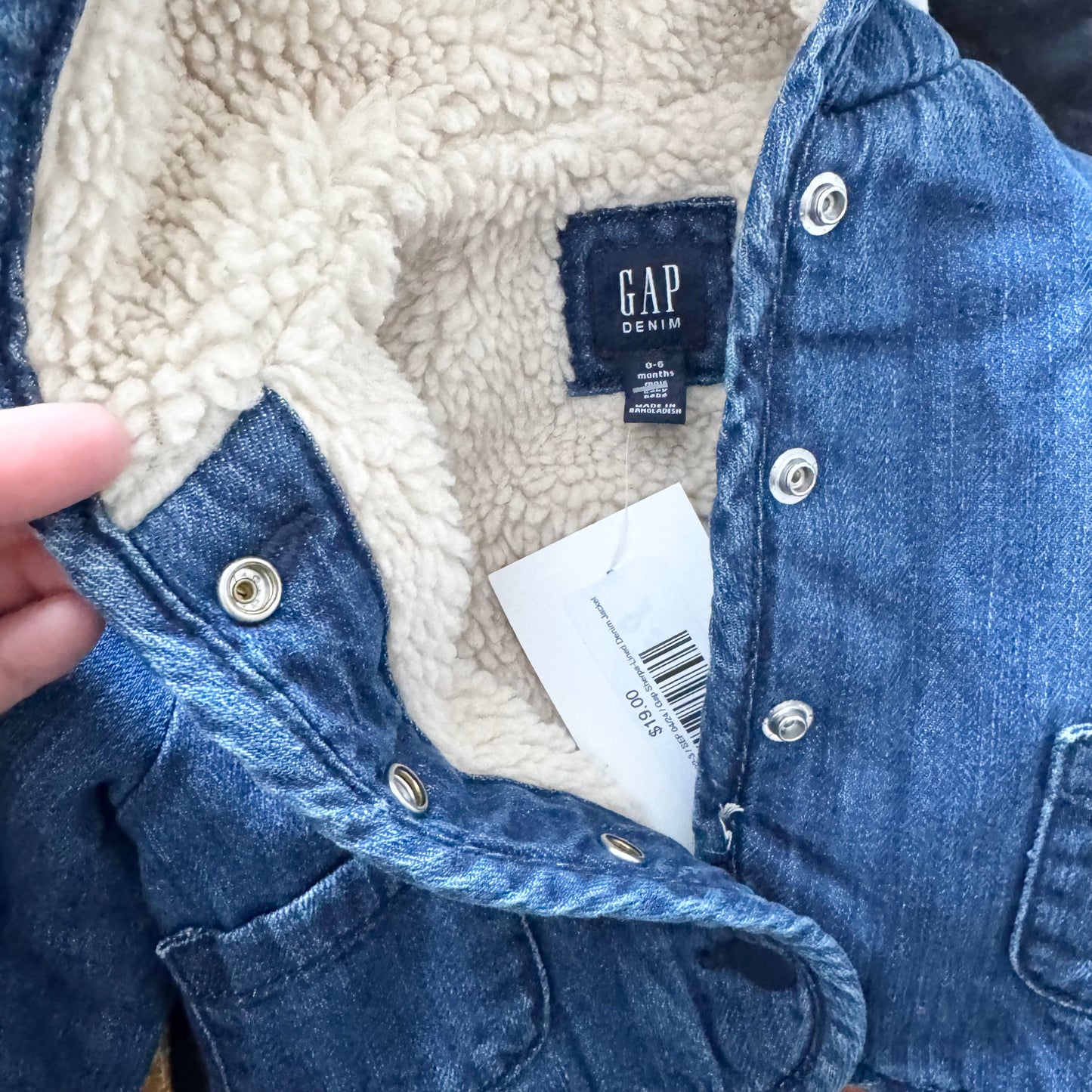 Gap / Blouson en jean doublé sherpa / 0-6M
