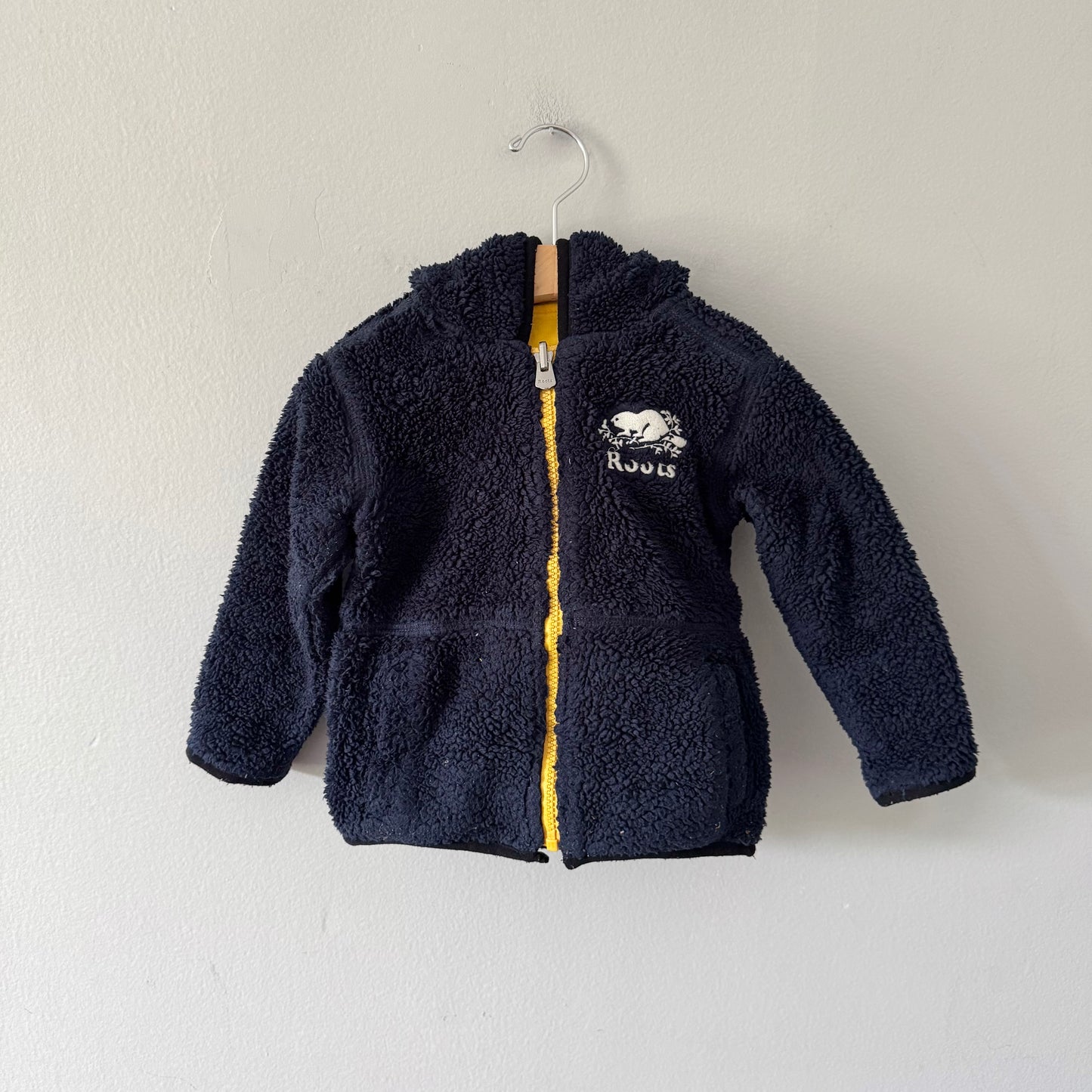 Roots / Black x yellow sherpa jacket / 2T
