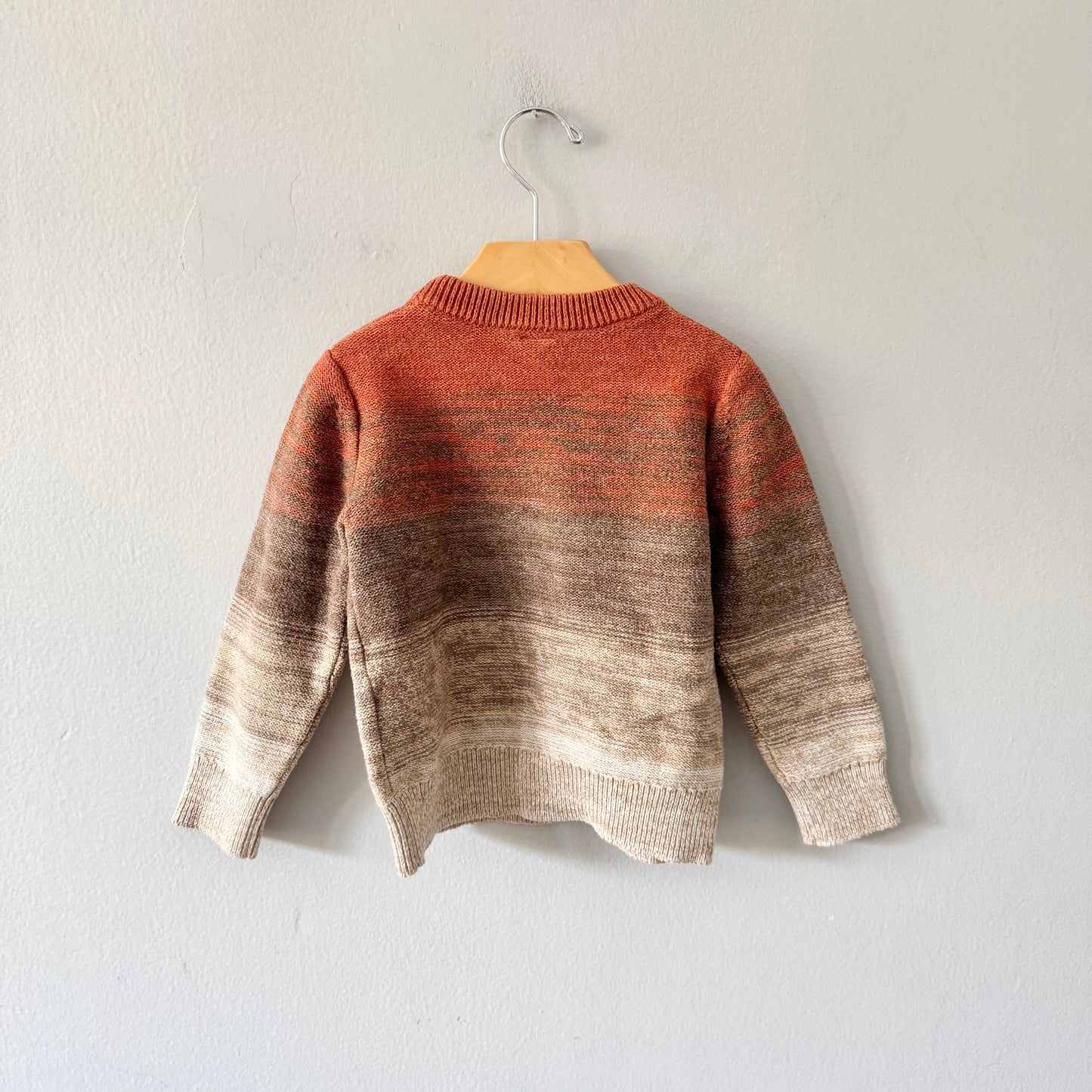 Gap / Orange x brown cotton knit pullover / 3Y
