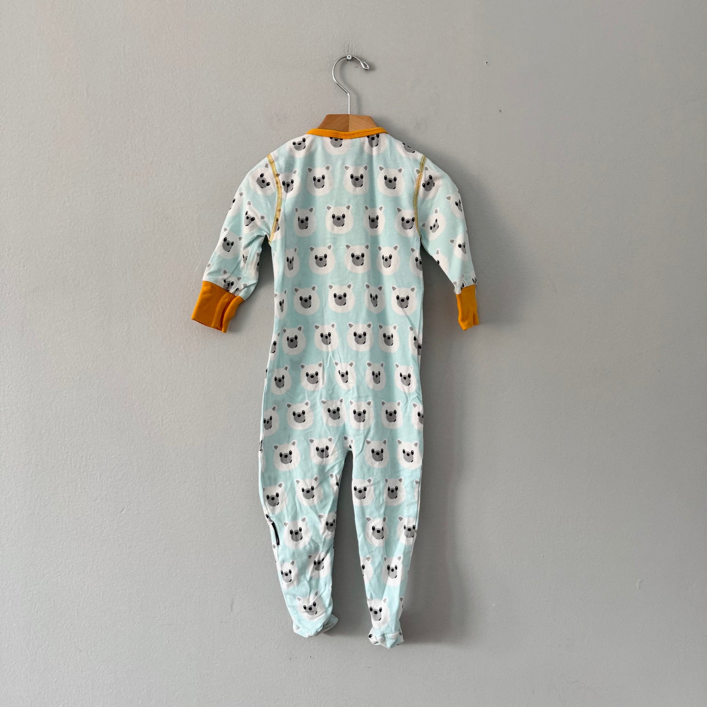 Maxomorra / Light blue x polar bear romper / 6M