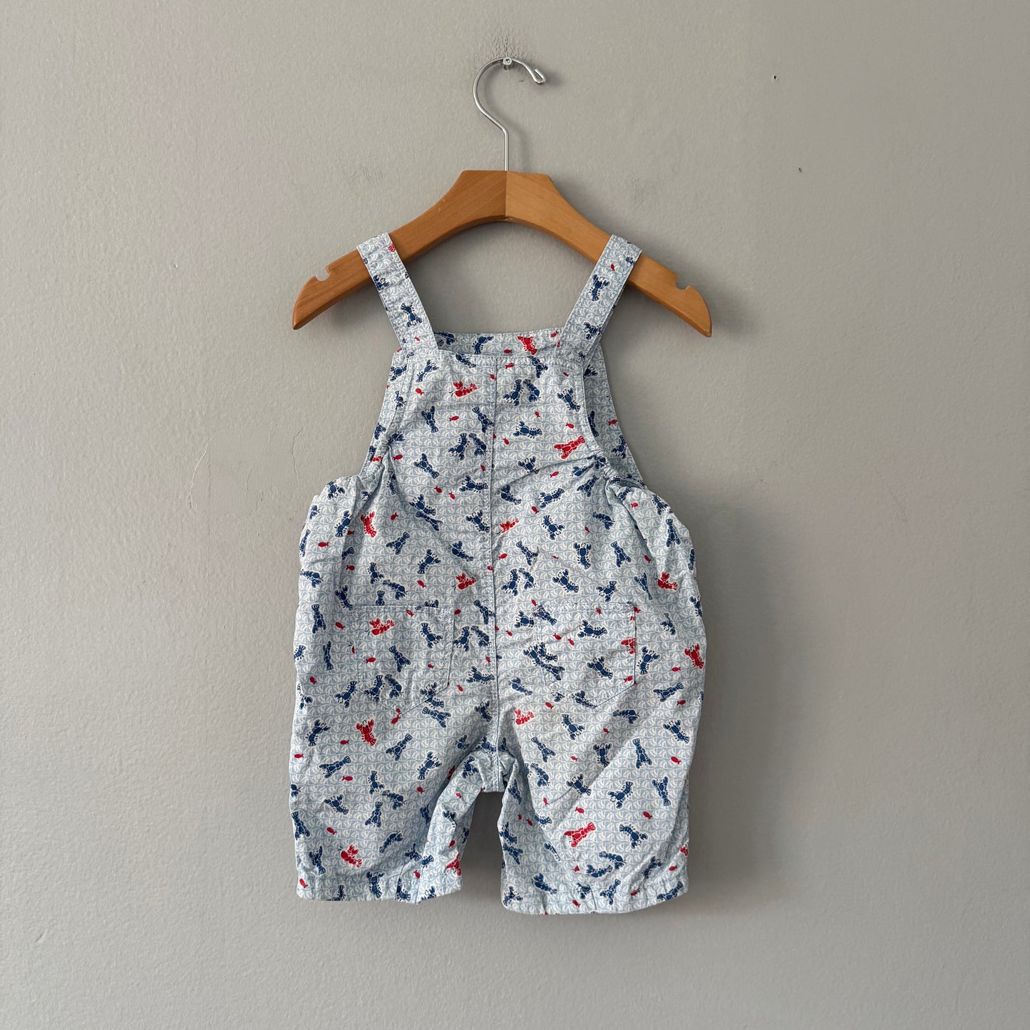 Petit Bateau / Blue x robster overall shorts / 18M