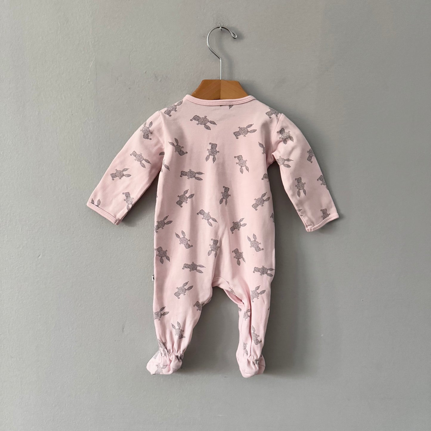 Petit lem / Light pink x rabbit romper / 6M
