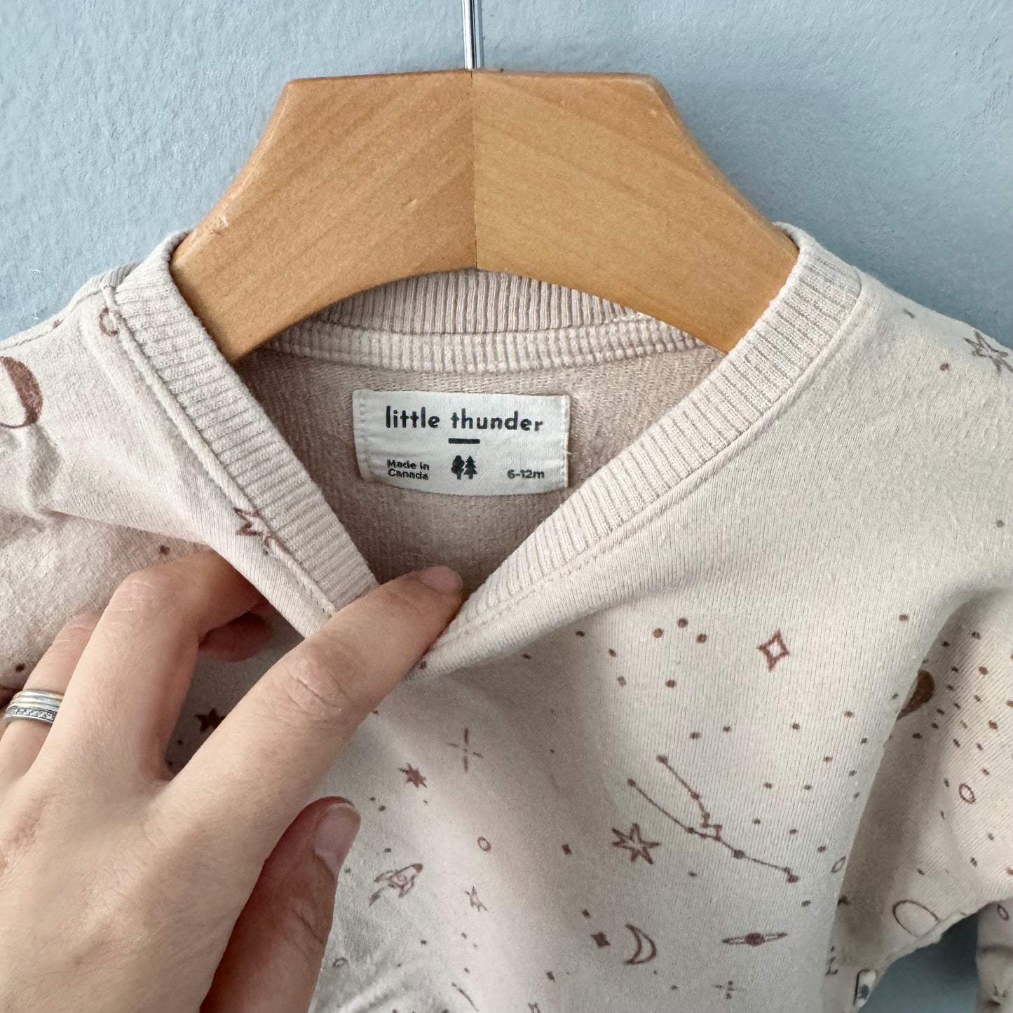 Little Thunder / Beige x space sweatshirt / 6-12M