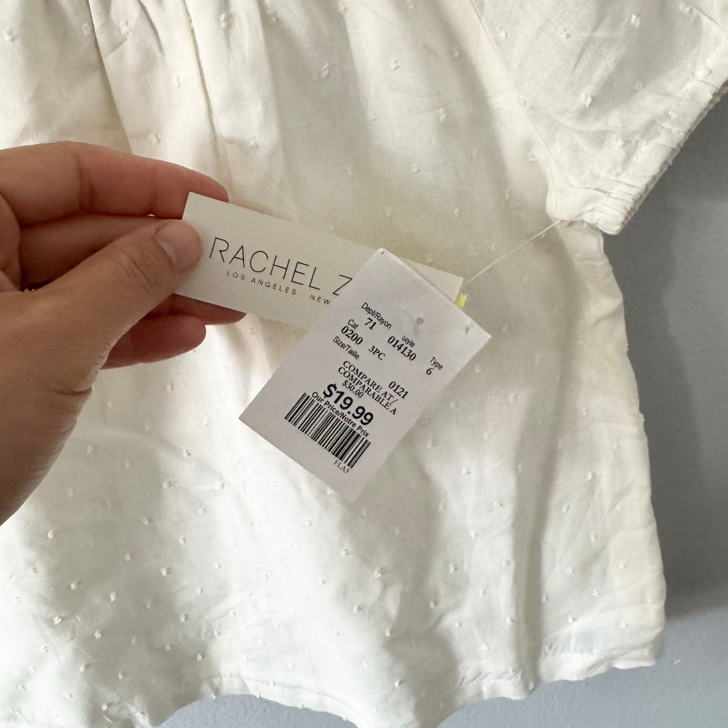 Rachel & Zoe / White puff sleeve blouse / 24M - New with tag