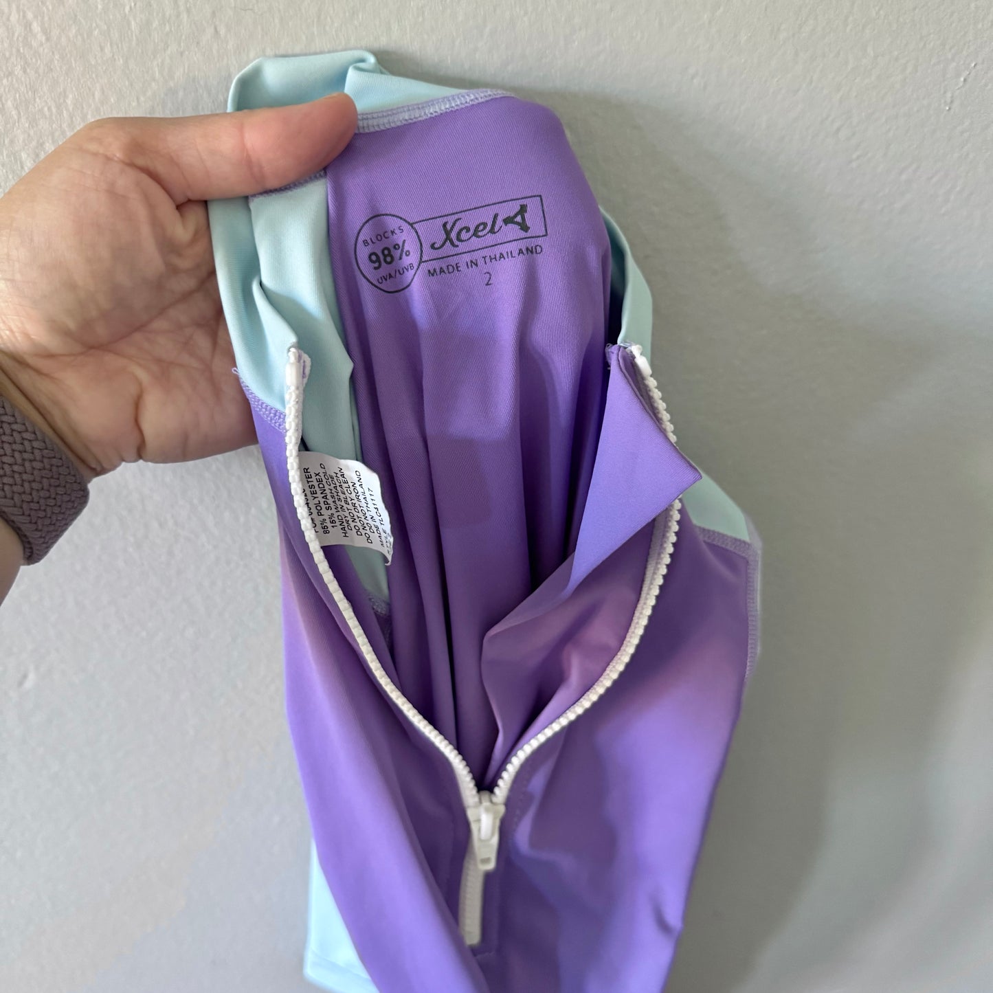 Xcel / Purple x blue swimsuit / 2Y