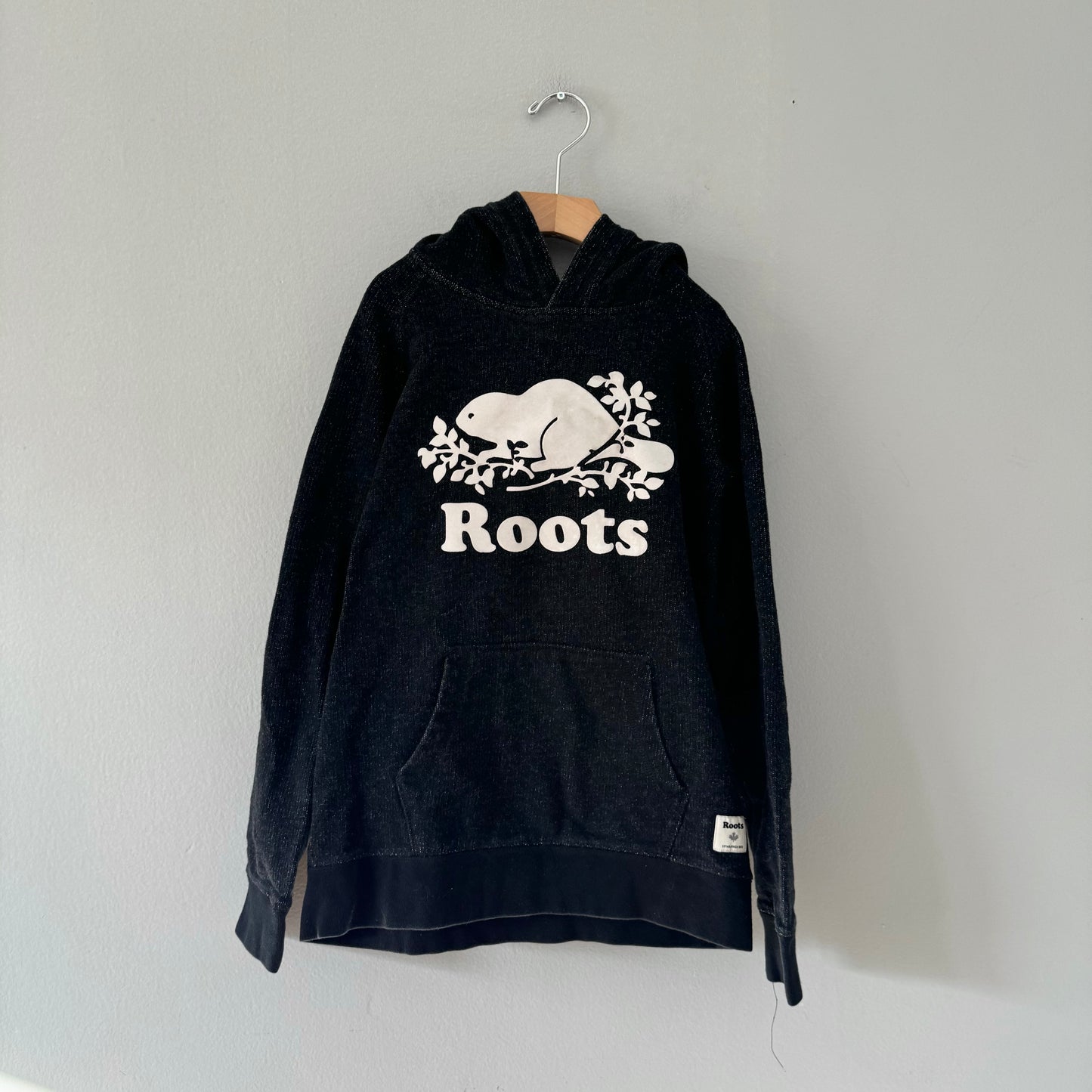 Roots / Black salt and pepper hoodie / 11-12Y