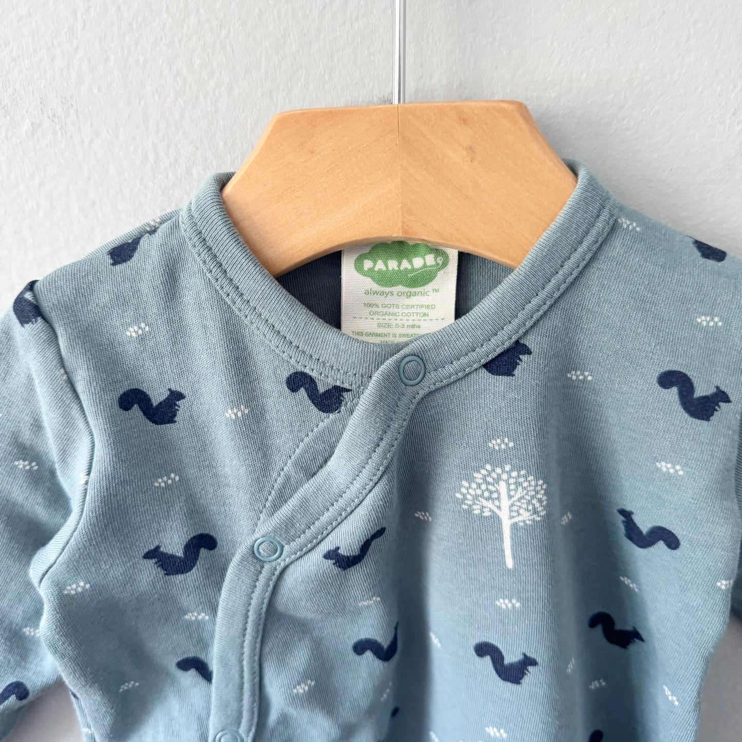 Parade Organics / Smokey blue x squirrel gown / 0-3M