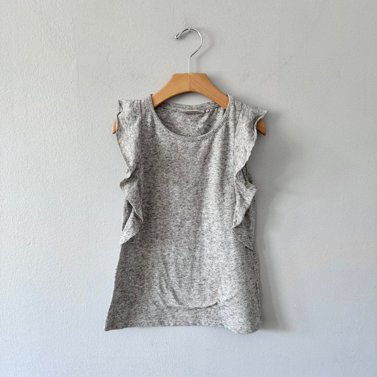 Next / Grey ruffle tank top / 7Y