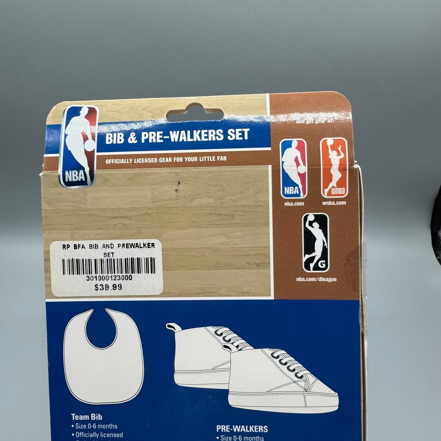 NBA Crib Shoes and Bib / Newborn - New with box