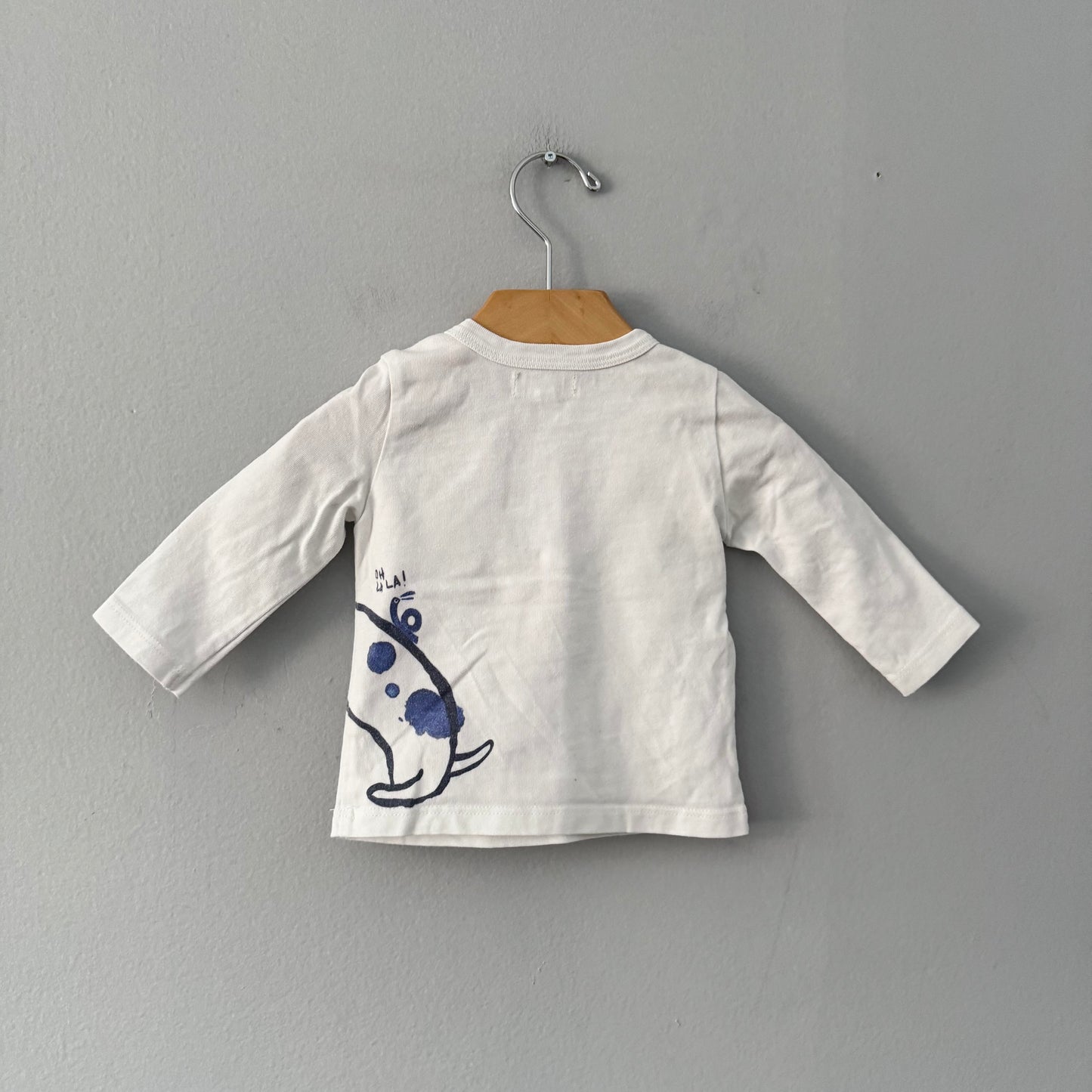 Catmini / White x dog long sleeve top / 9M