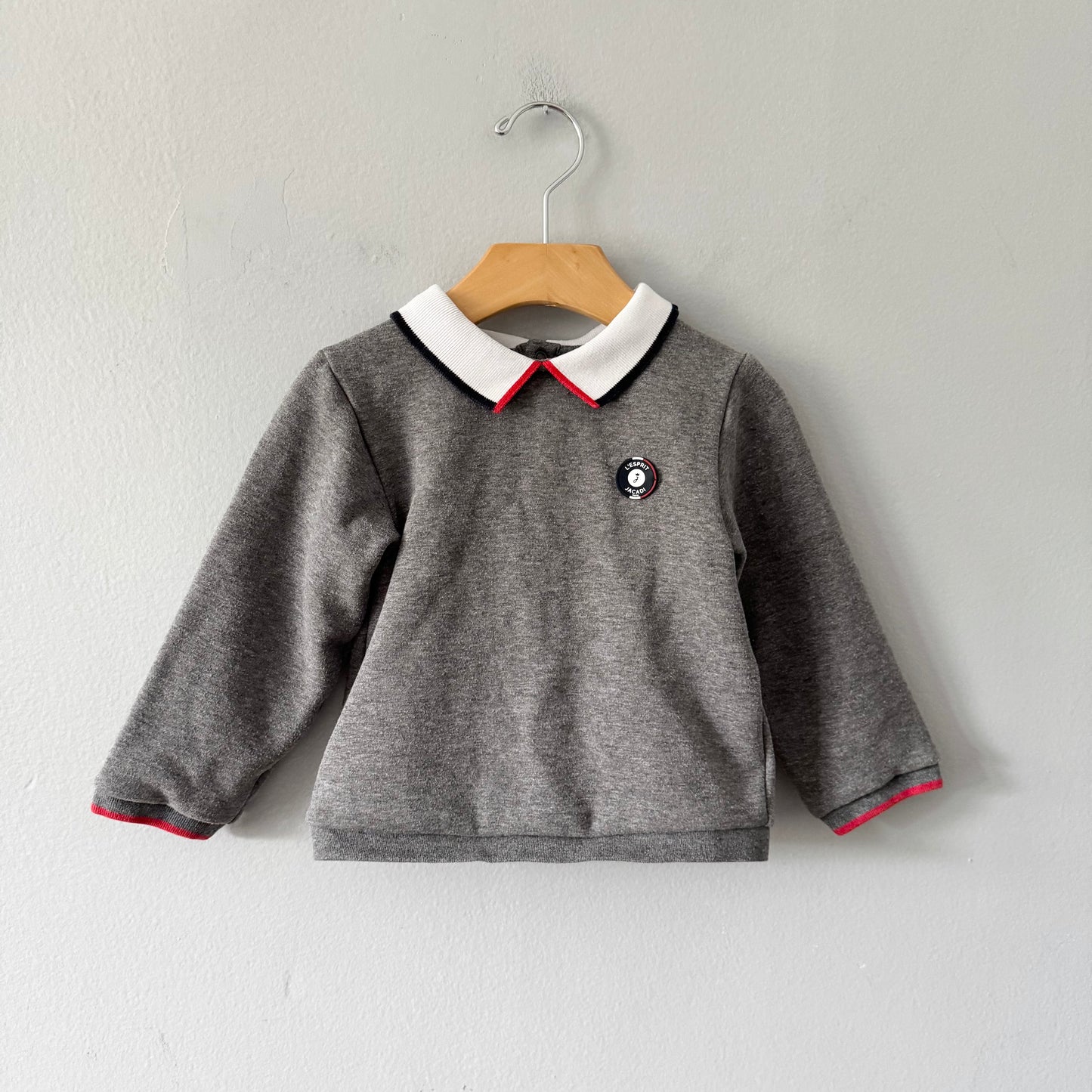 Jacadi / Dark grey fleece lined sweatshirt / 36M