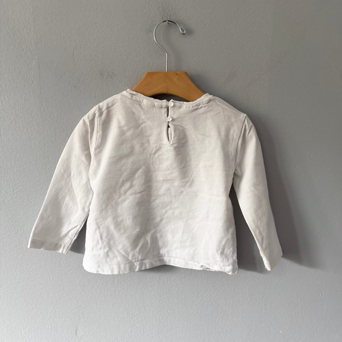 Zara / White cherry love long sleeve / 12-18M