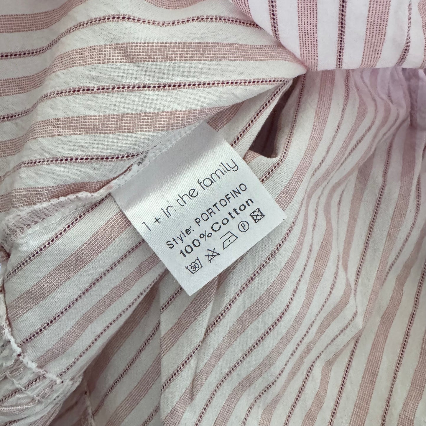 1+ in the family / White x pink stripe tank dress / 12M