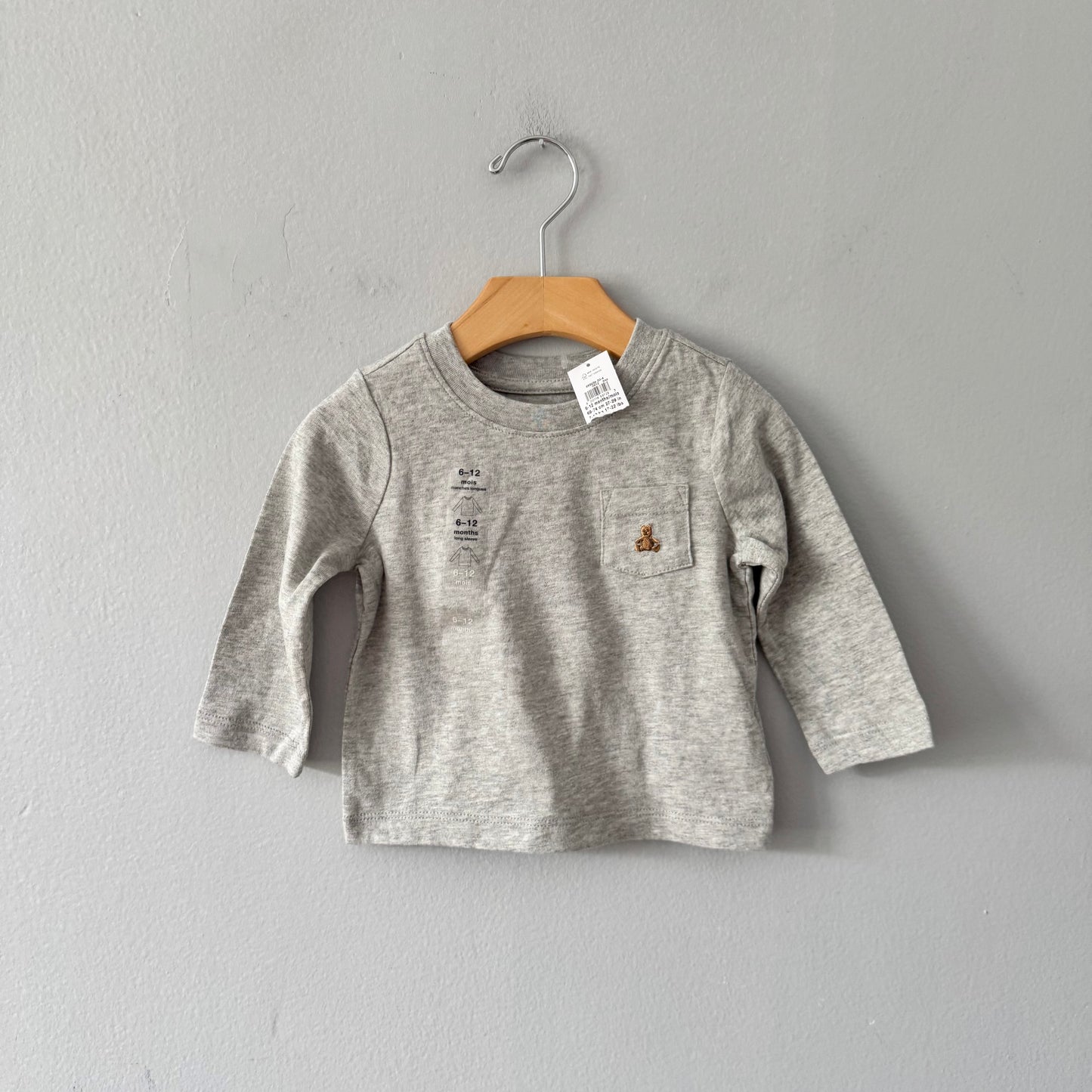 Gap / Light grey long sleeve top / 6-12M - New with tag