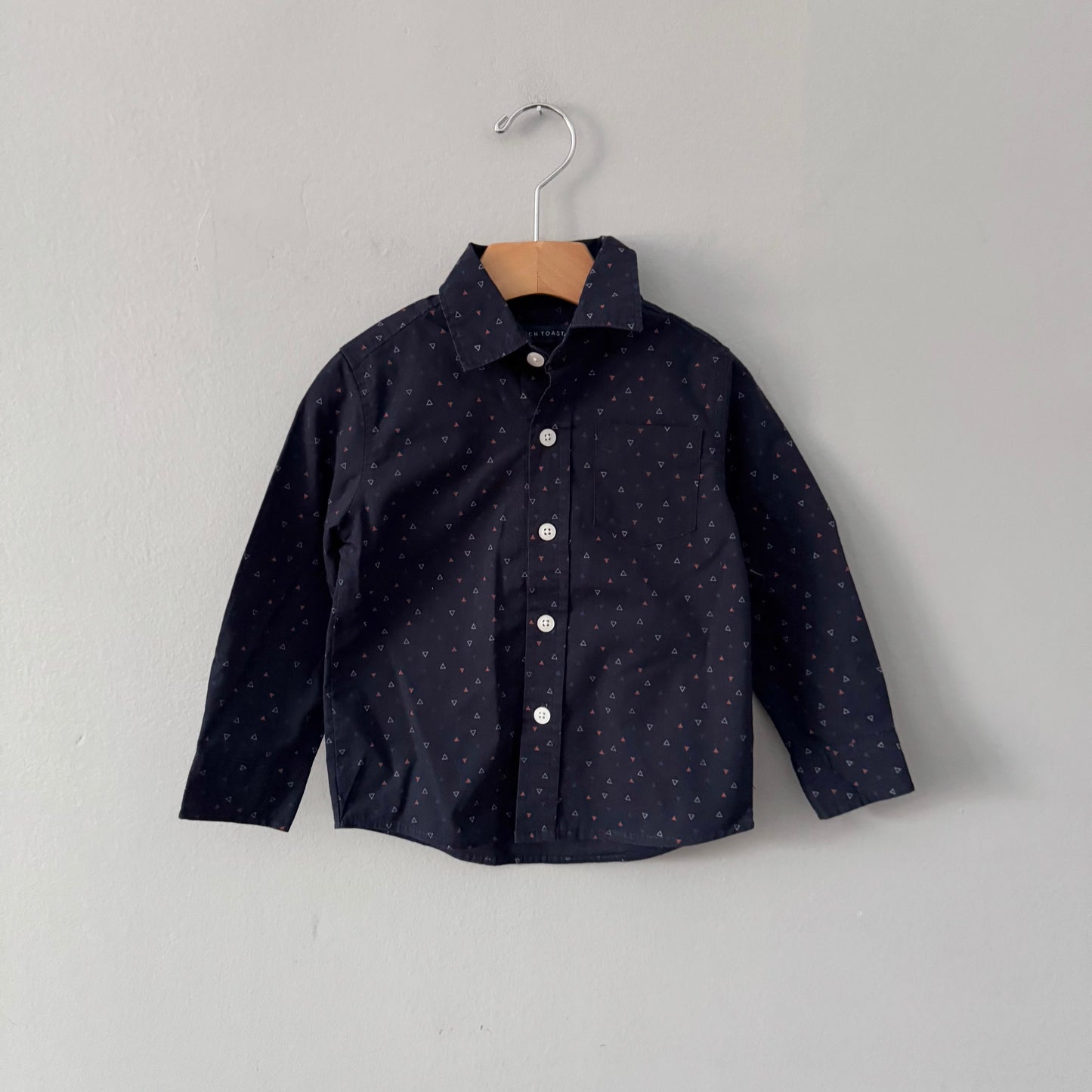French Toast / Navy long sleeve shirt / 2T
