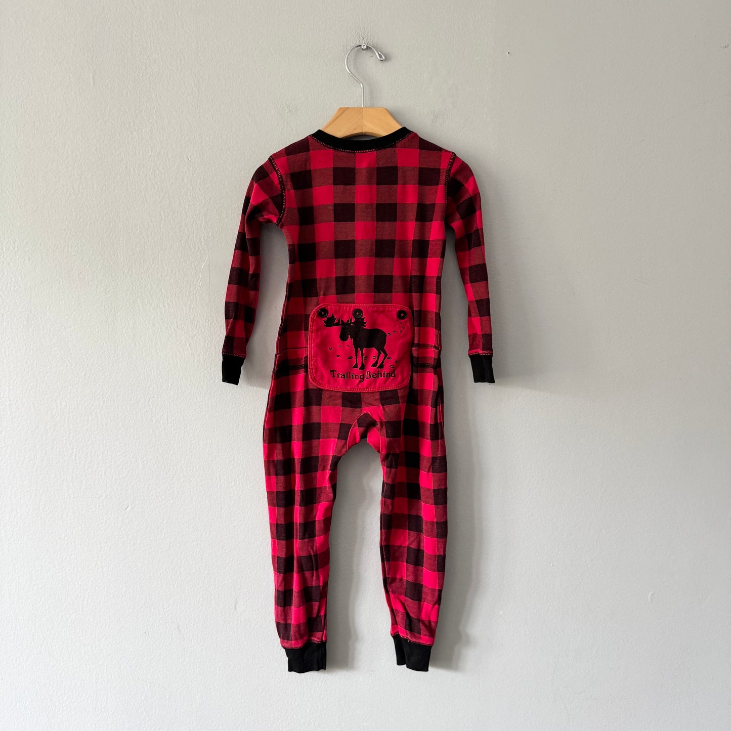 Little blue house / Red black plaid romper / 2T