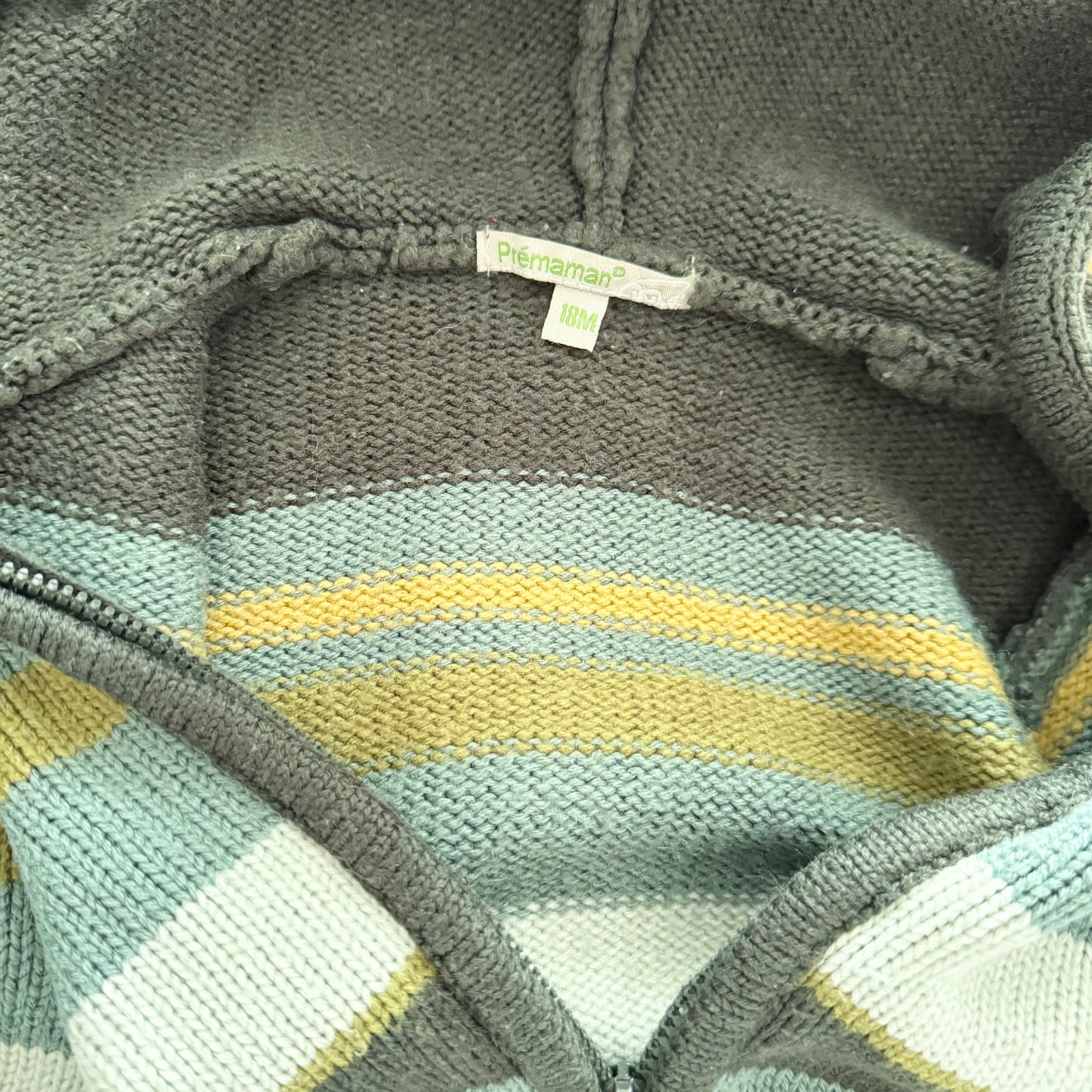 Premaman / Stripe knit zip up jacket / 18M