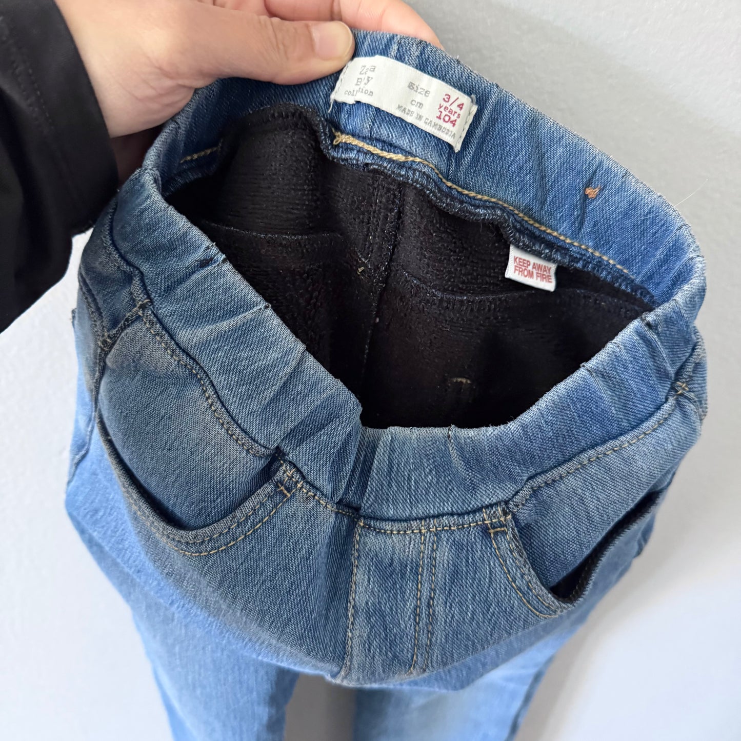 Zara / Lined denim leggings / 3-4Y
