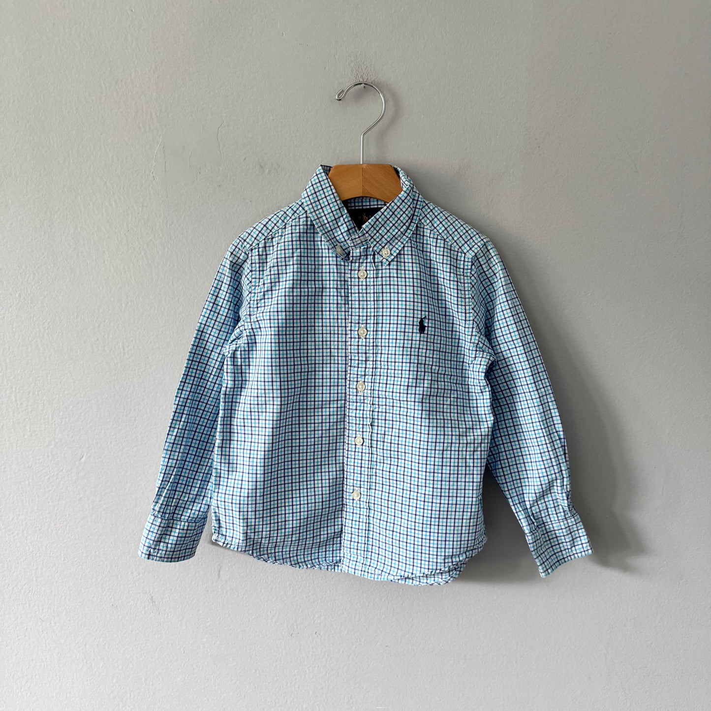Polo Ralph Lauren / Blue checked dress shirt / 4Y
