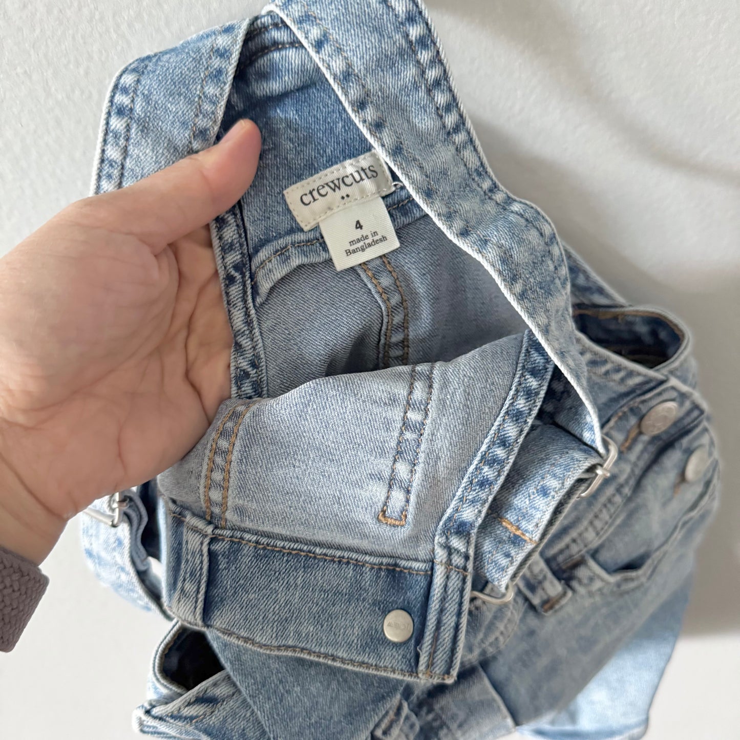 Crewcuts / Denim overall shorts / 4Y