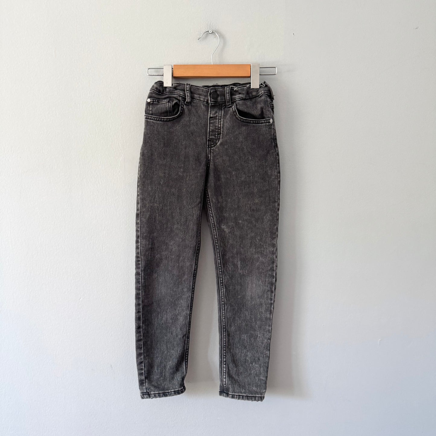 H&M / Black stretch denim / 7-8Y
