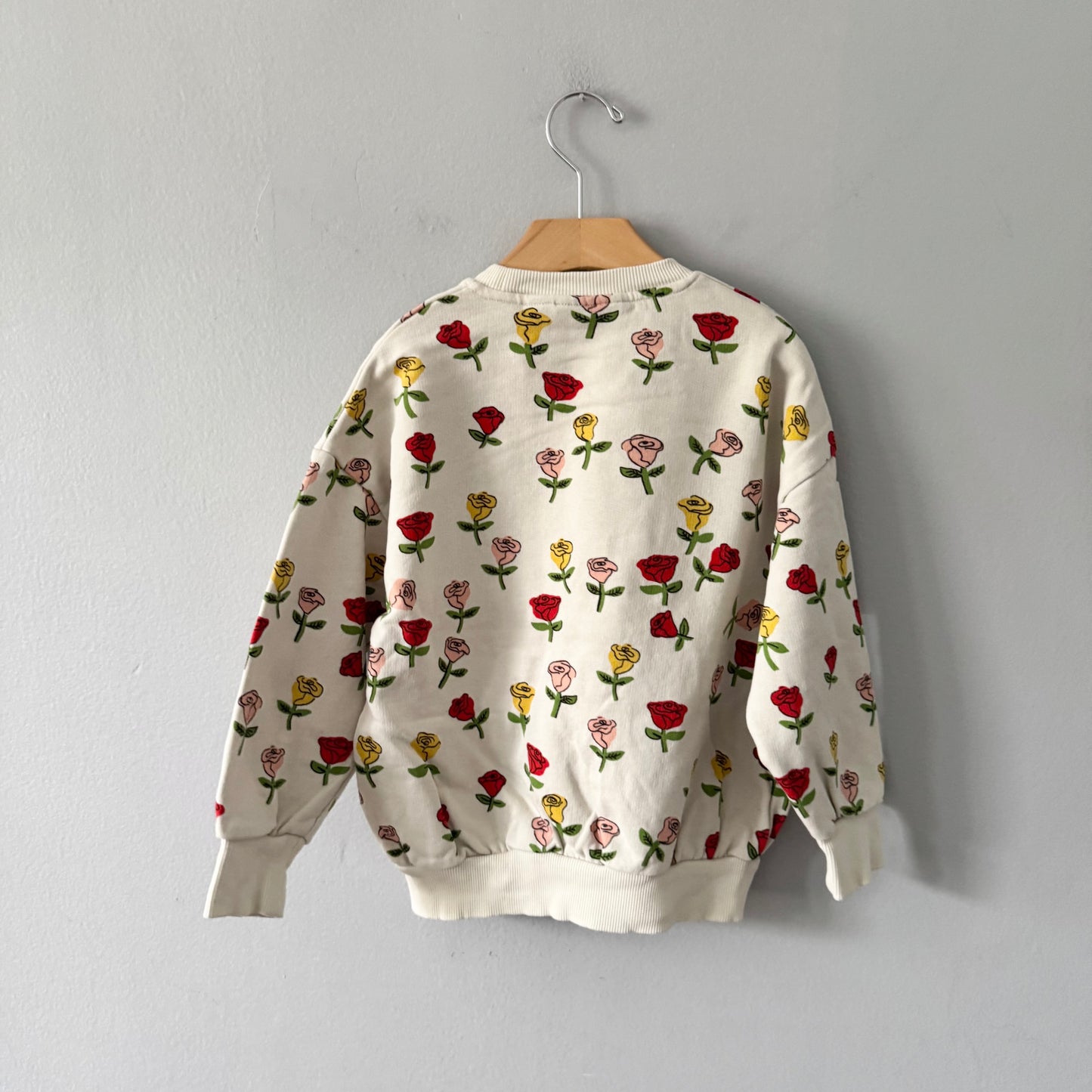 Mini Rodini / White x rose bird sweatshirt / 6-7Y