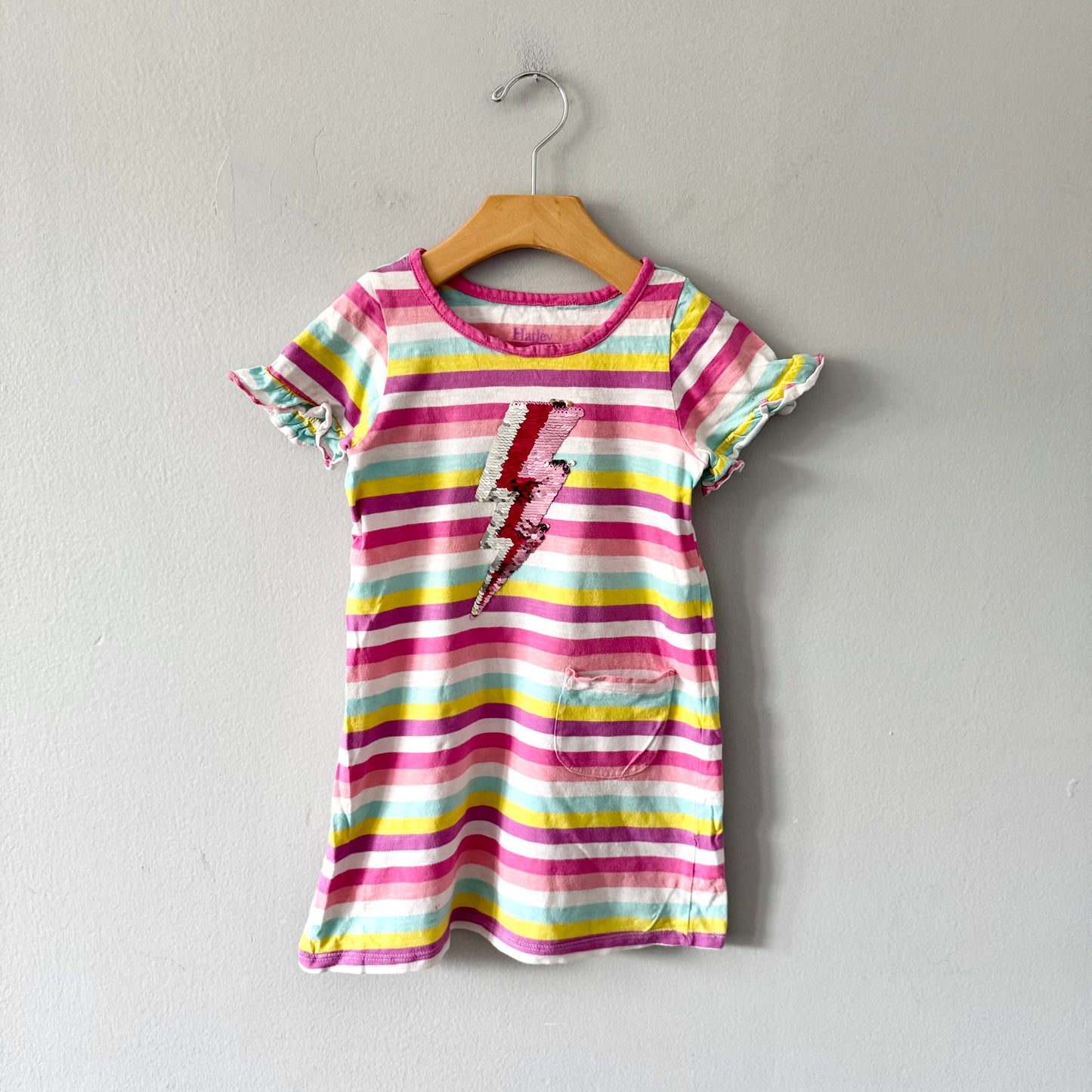 Hatley / Pink stripe dress / 5Y