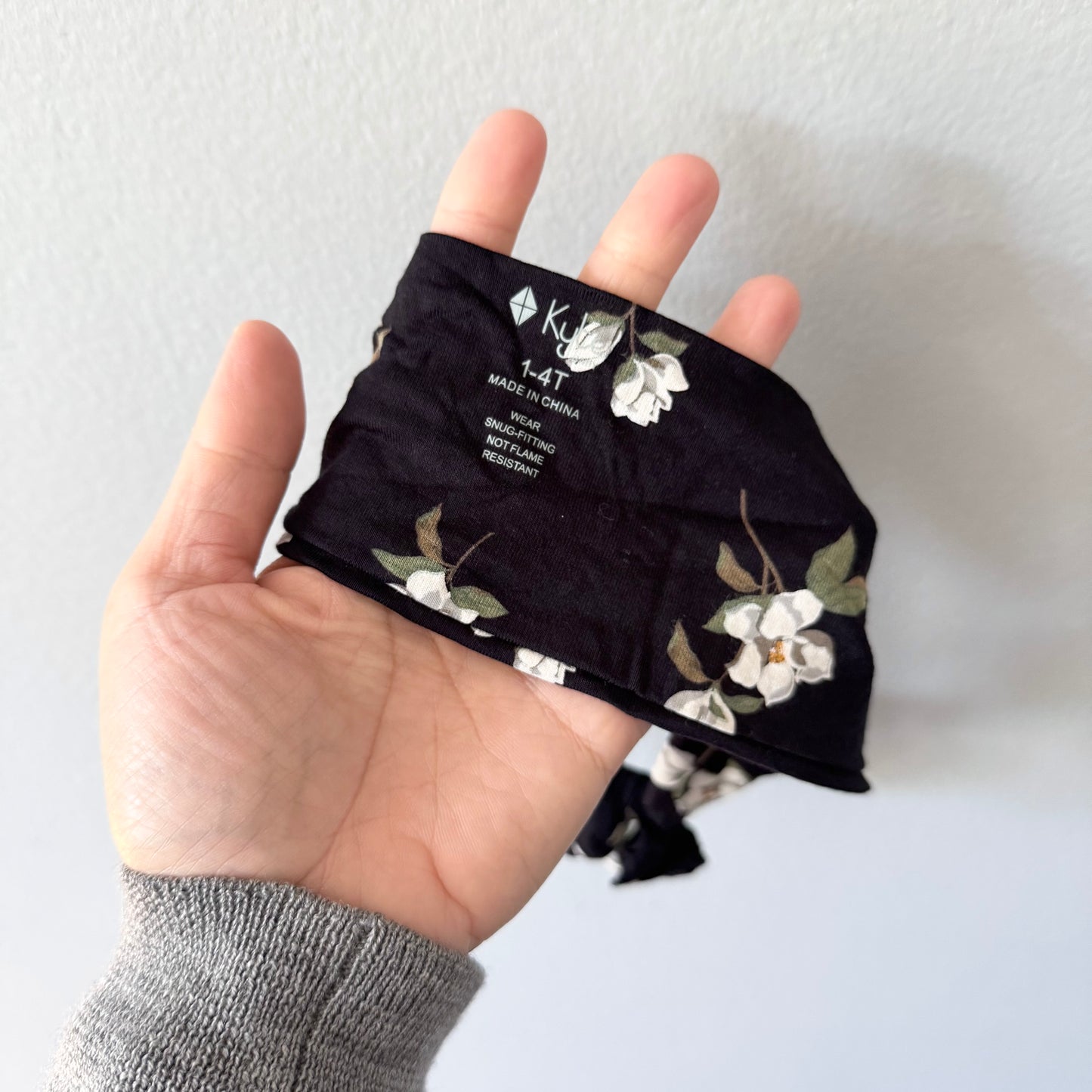 Kyte / Black x flower ruffle romper with headband / 3T