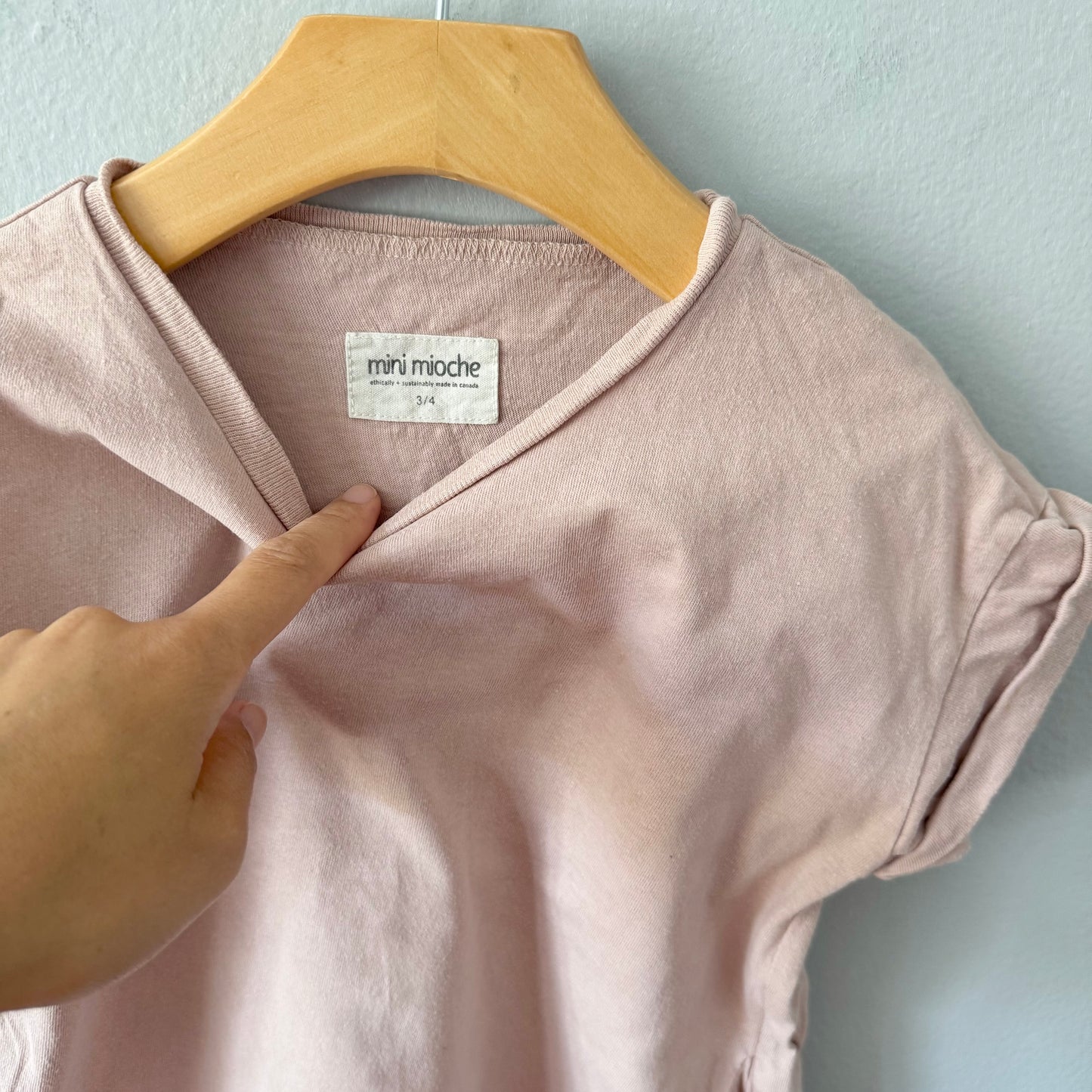 Mini mioche / Smokey pink short sleeve dress / 3-4Y