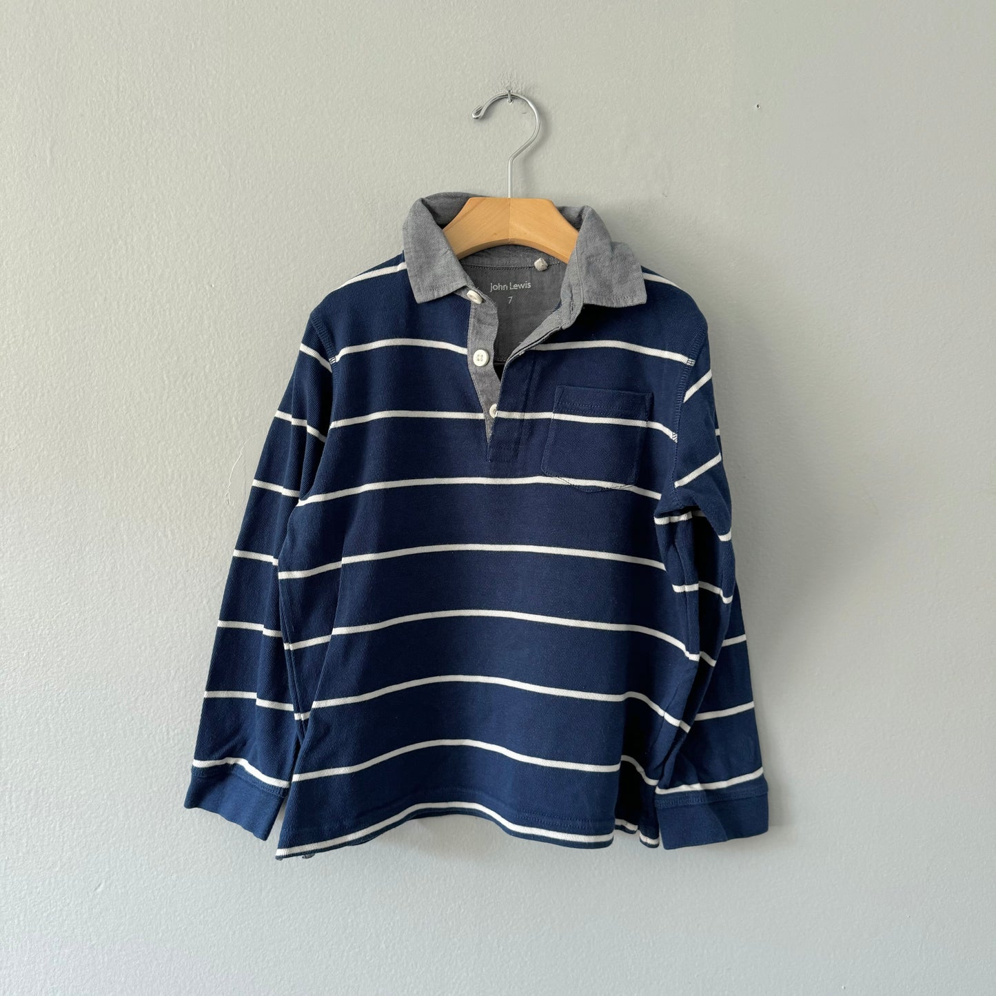 John Lewis / striped long sleeve shirt / 7Y