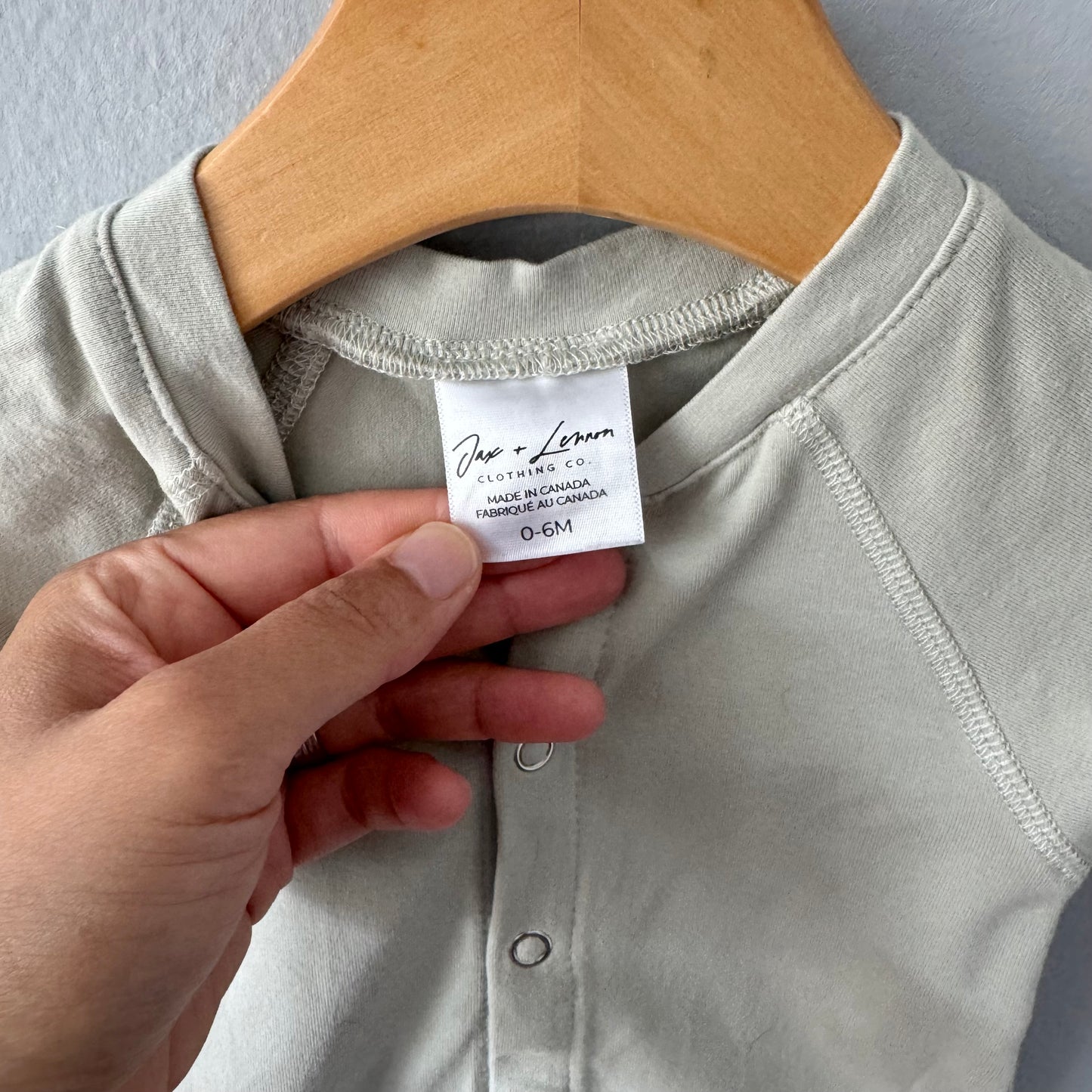 Jax + Lennon / Light grey summer romper / 0-6M