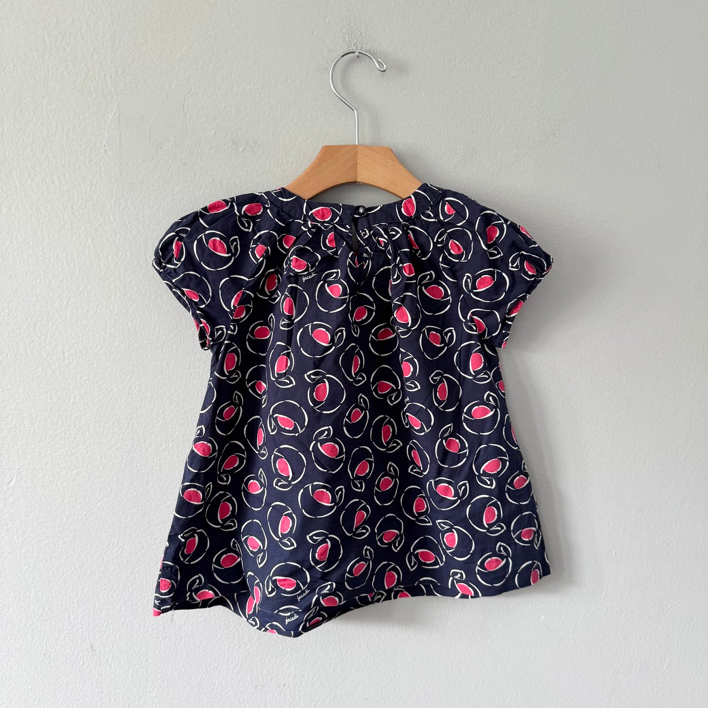 Jacadi / Navy x rose blouse / 5Y