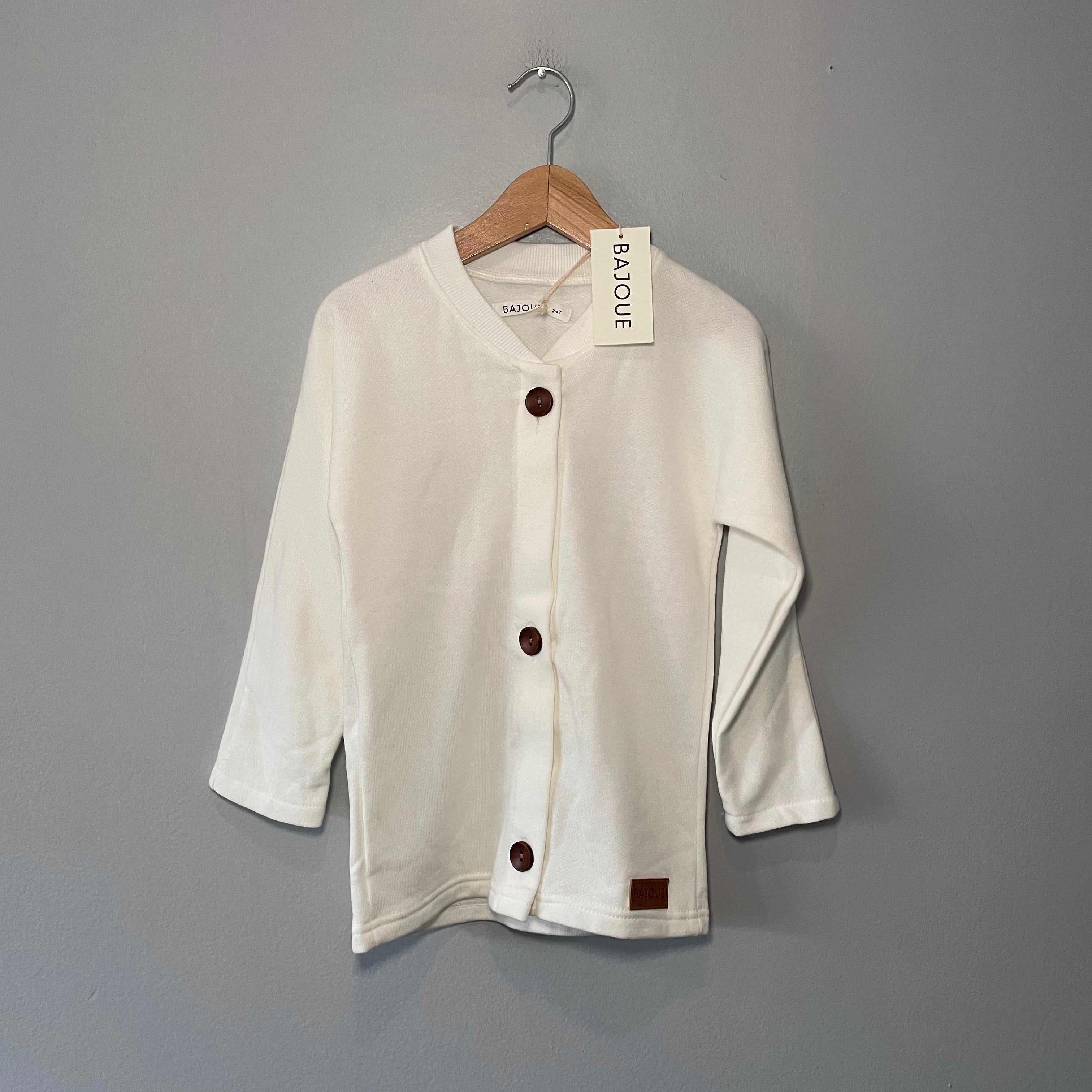 Bajoue / White sweat cardigan / 2-4T - New with tag – tetote kidswear