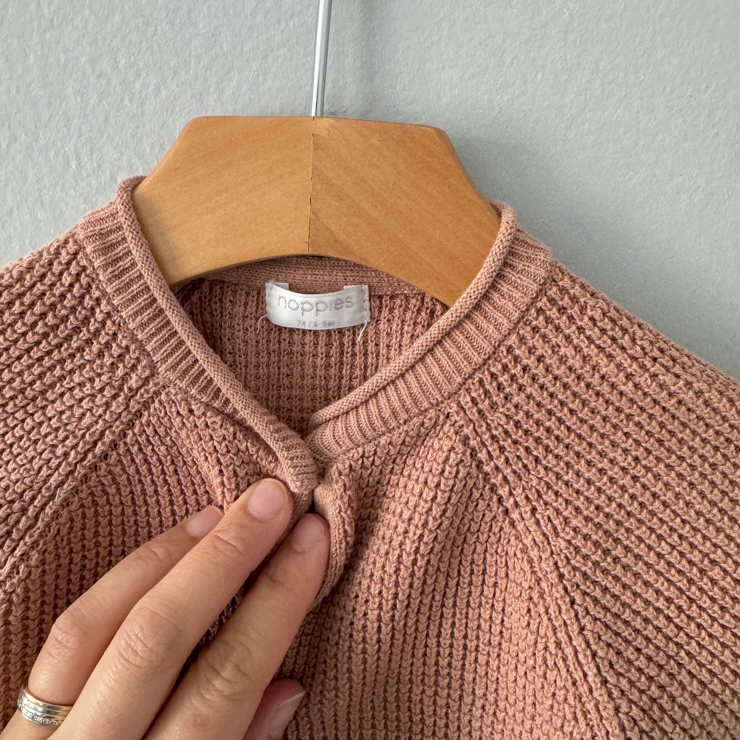 Noppies / Light brown cotton knit cardigan / 6-9M