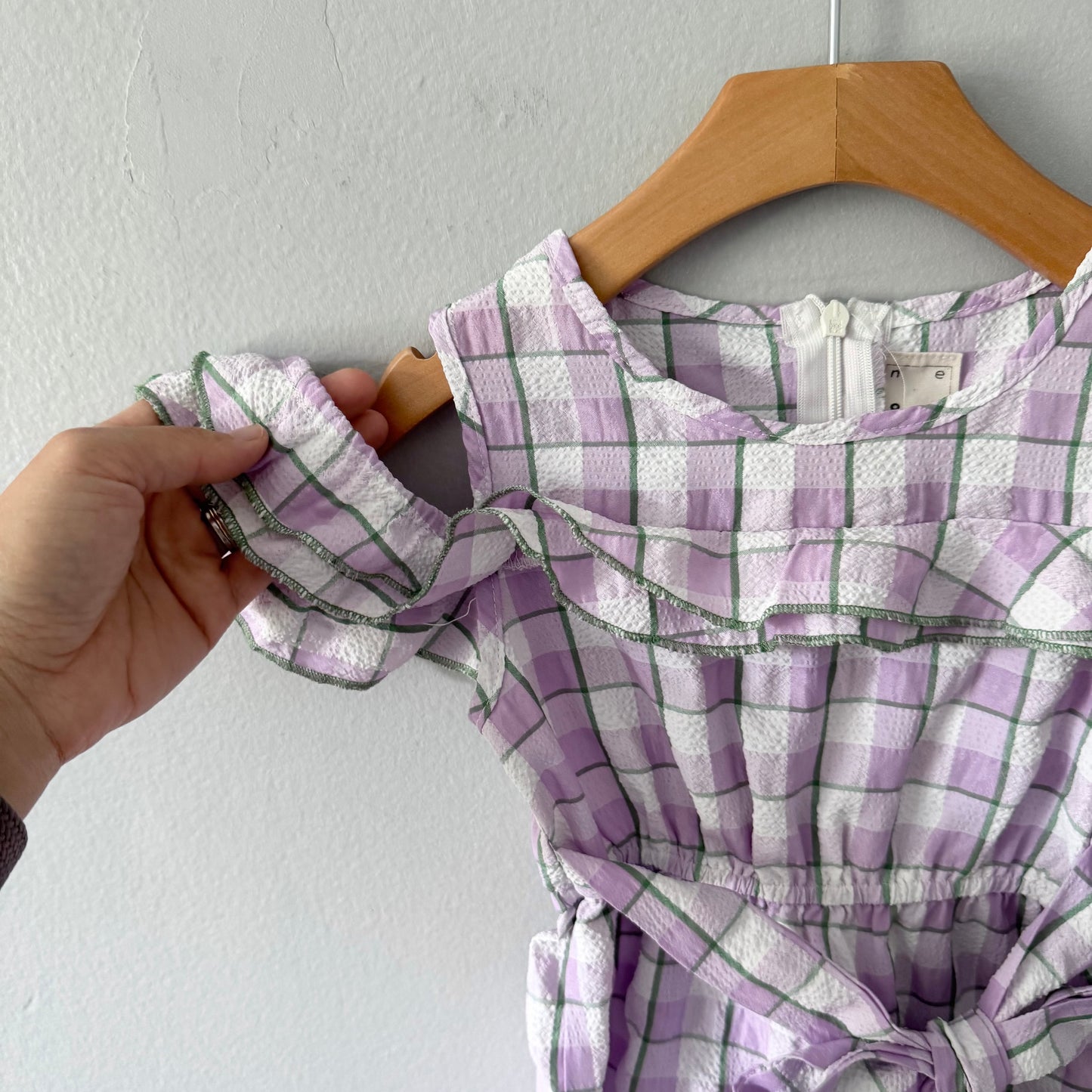Neon / Purple checked jumpsuit / 2-3Y