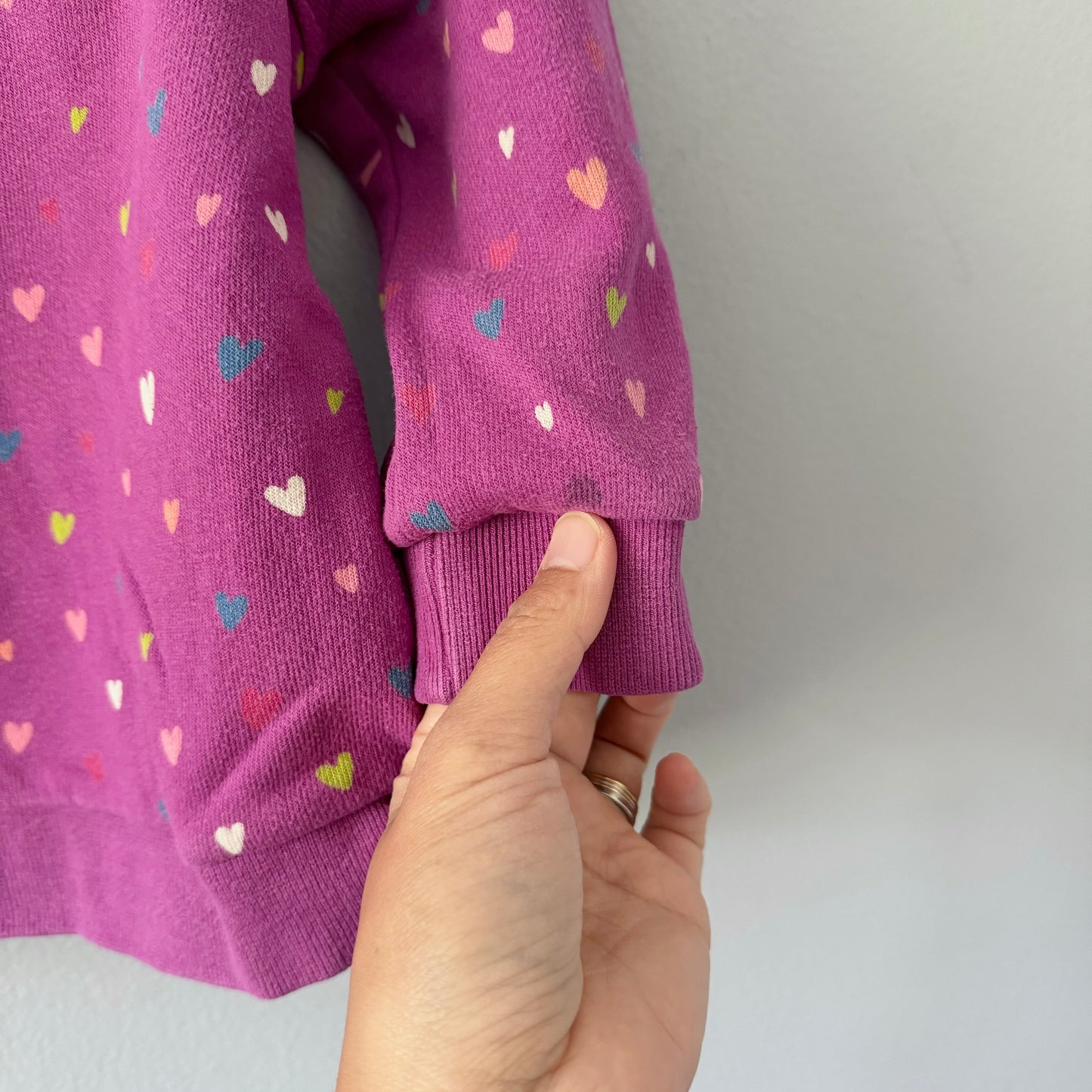 Hatley / Purple x hearts sweatshirt / 3Y