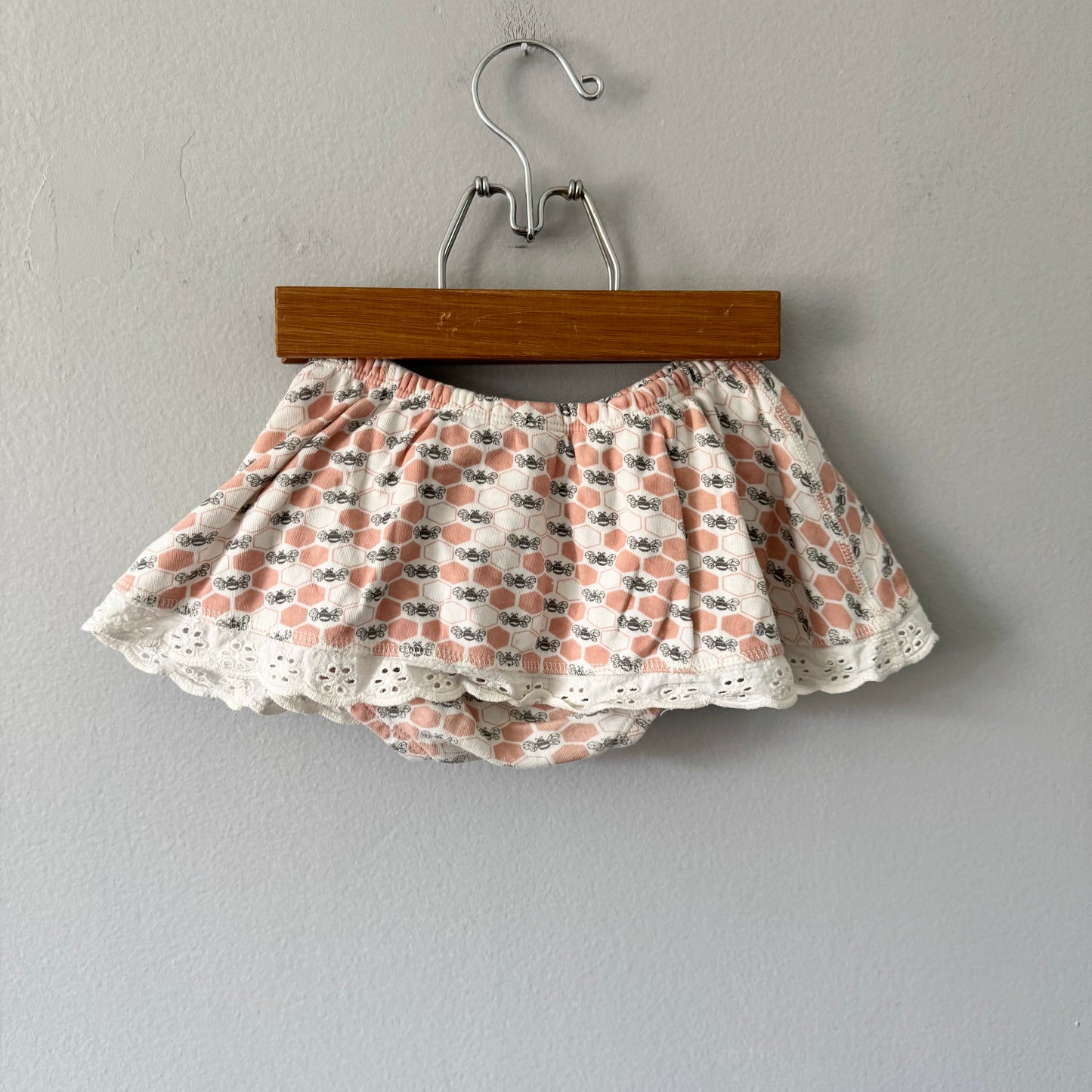 Sapling / White x orange bloomer with skirt / 1Y