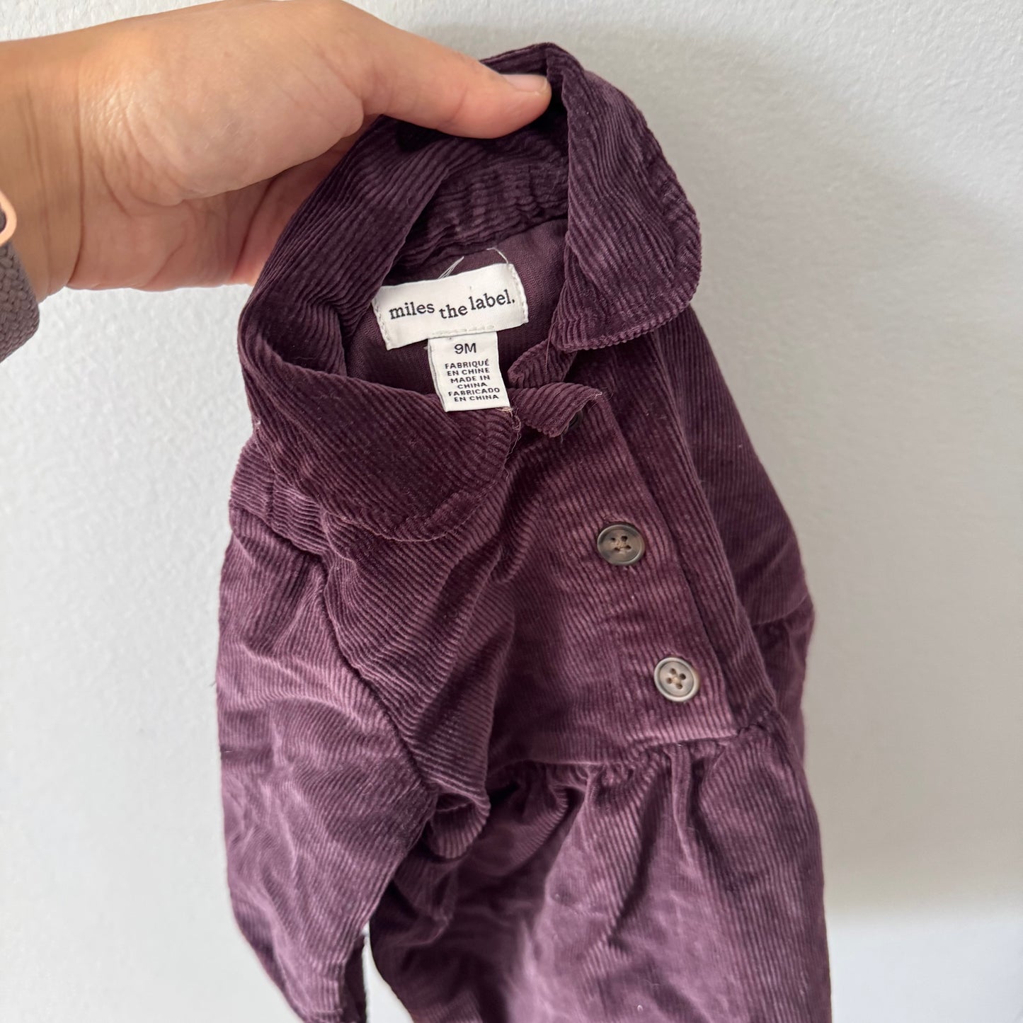 Miles the label / Dark purple velour dress / 9M