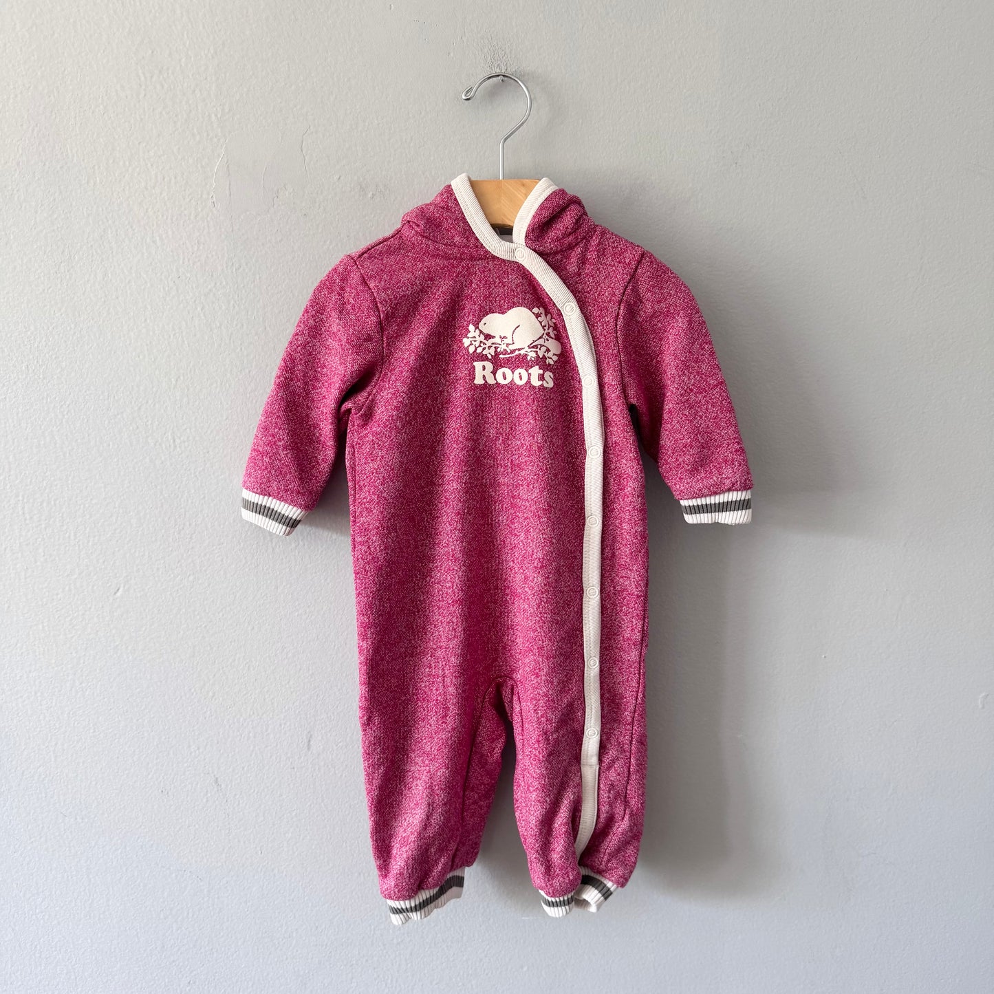 Roots / Pink salt and pepper romper / 6-12M