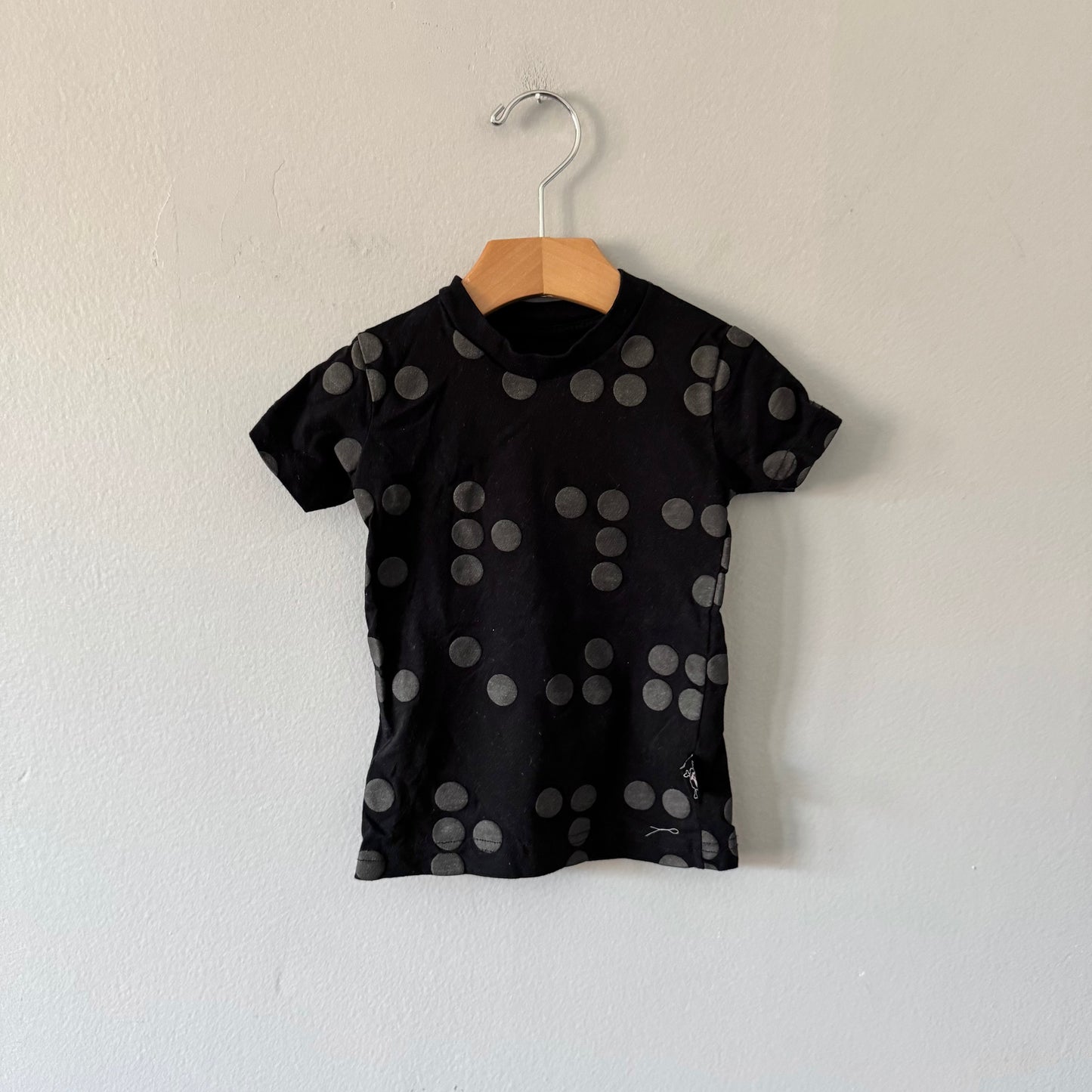Nununu / Black x grey dot T-shirt / 18-24M