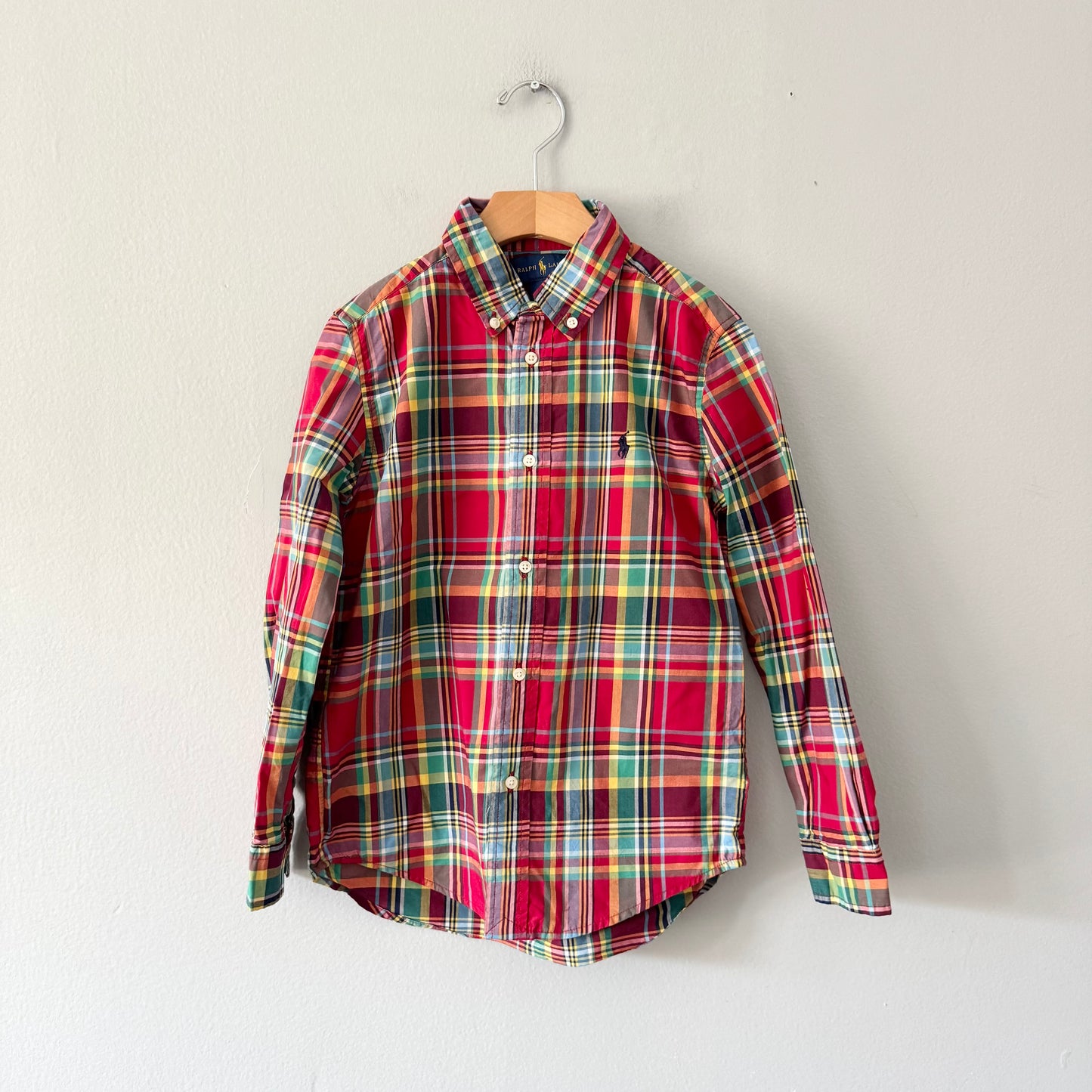 Polo Ralph Lauren / Red checked dress shirt / 7Y