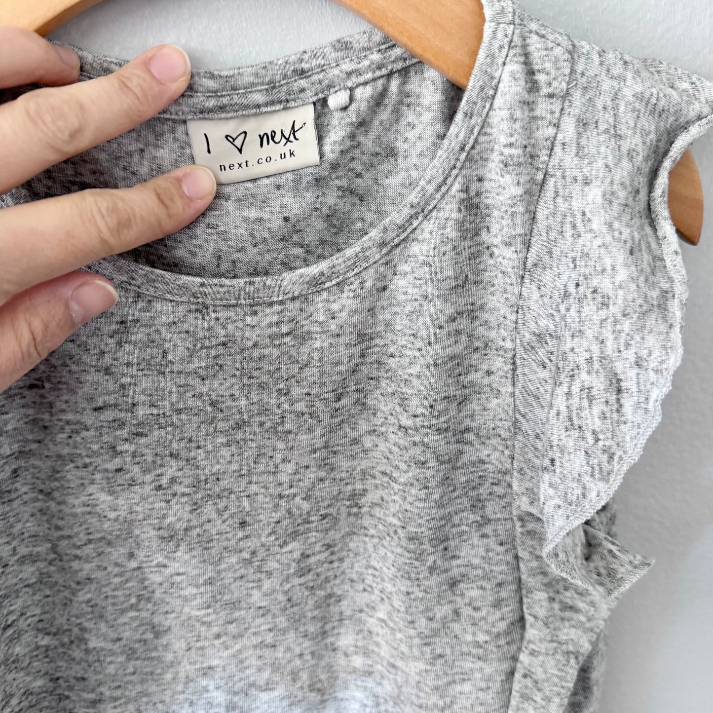 Next / Grey ruffle tank top / 7Y