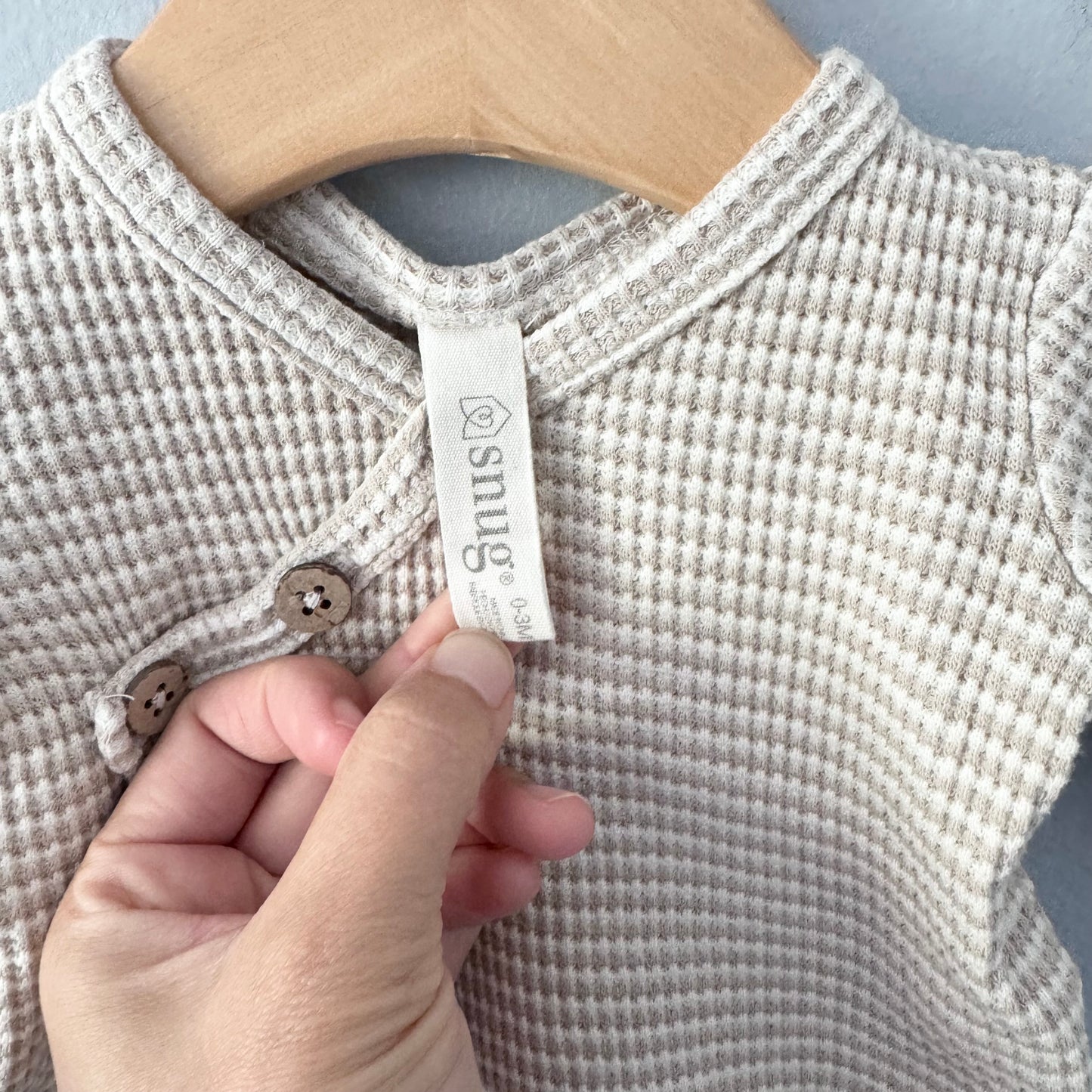 Snug / Beige white waffle set / 0-3M