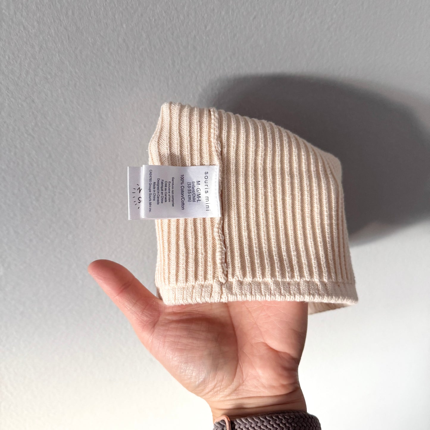 Souris mini / White cotton beanie / M-L(2-4Y)