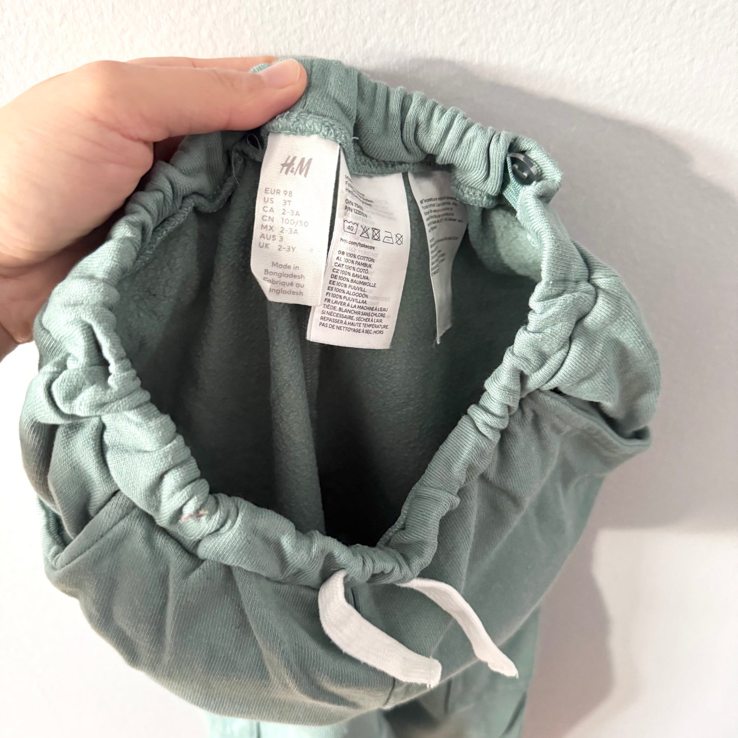 H&M / Smokey green sweatpants / 2-3Y