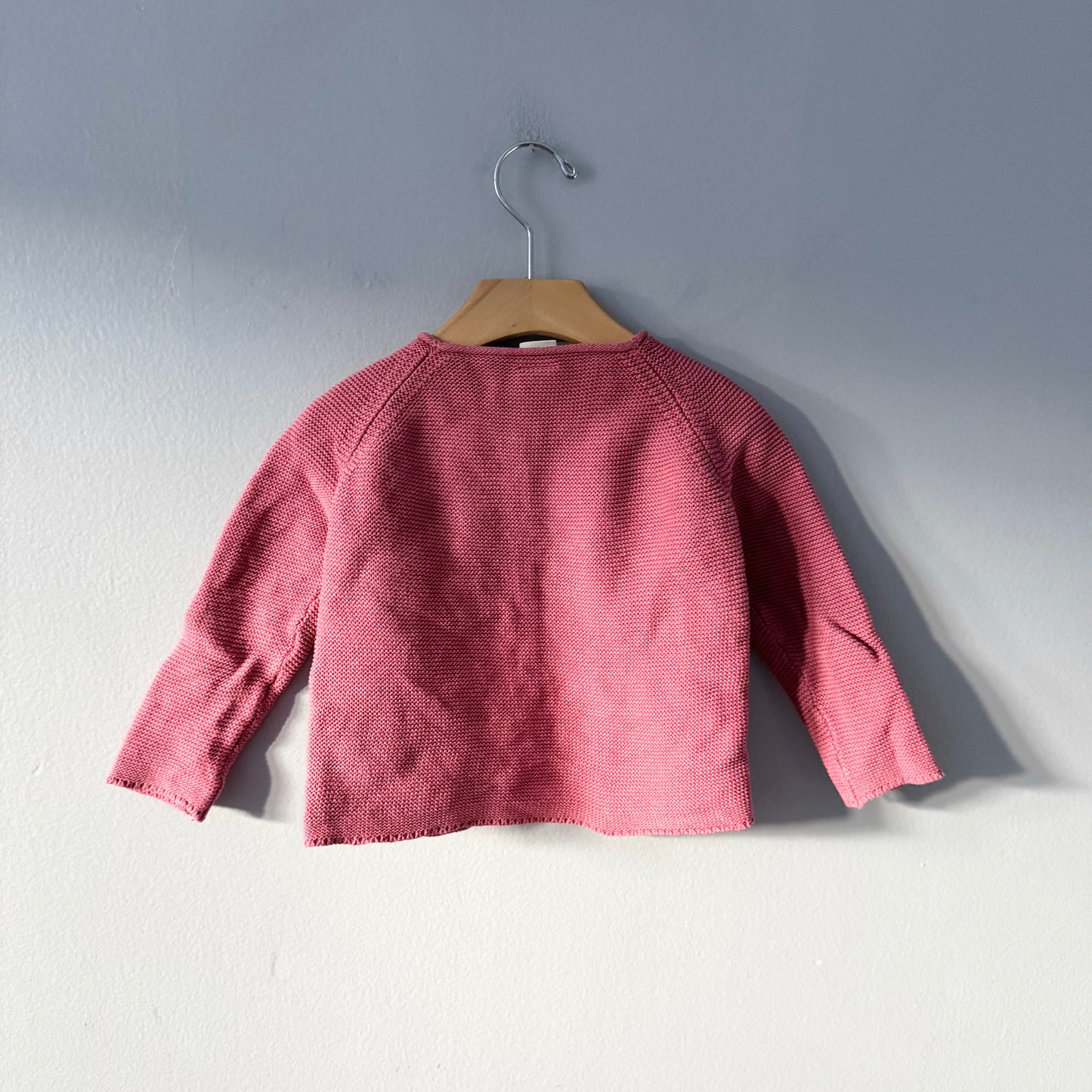 Alana / Pink red cotton knit cardigan/ 2T(92)