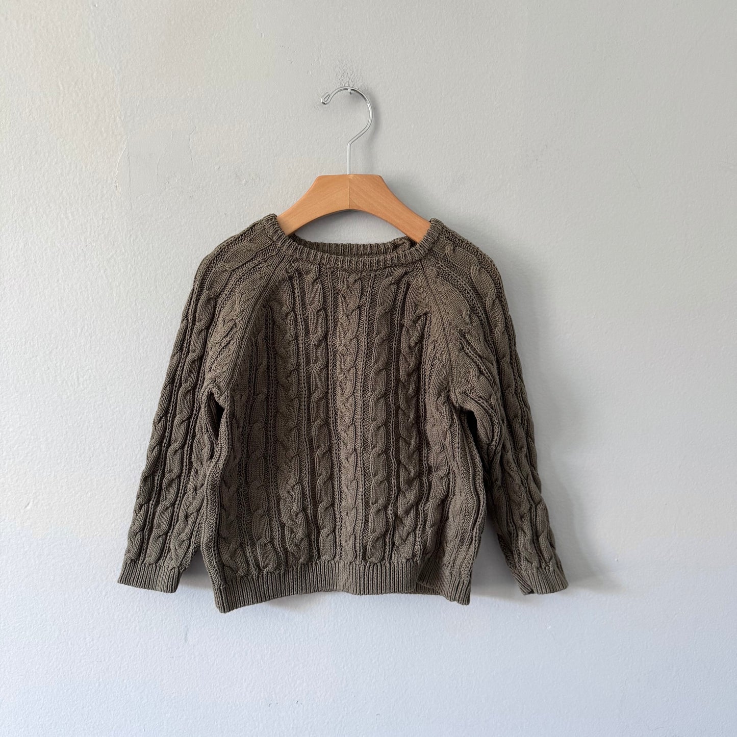 Zara / Khaki cable knit pullover / 3-4Y