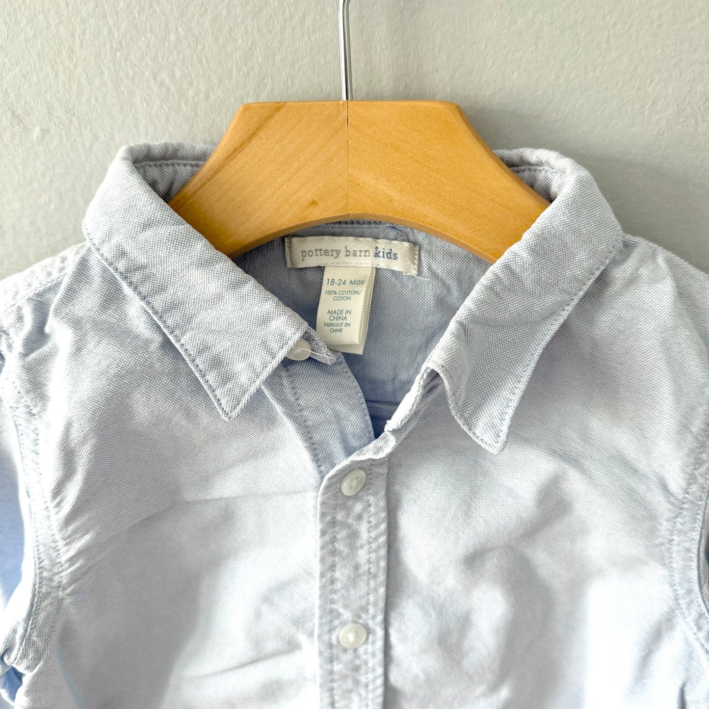 Pottery Barn / Blue shirt / 18-24M